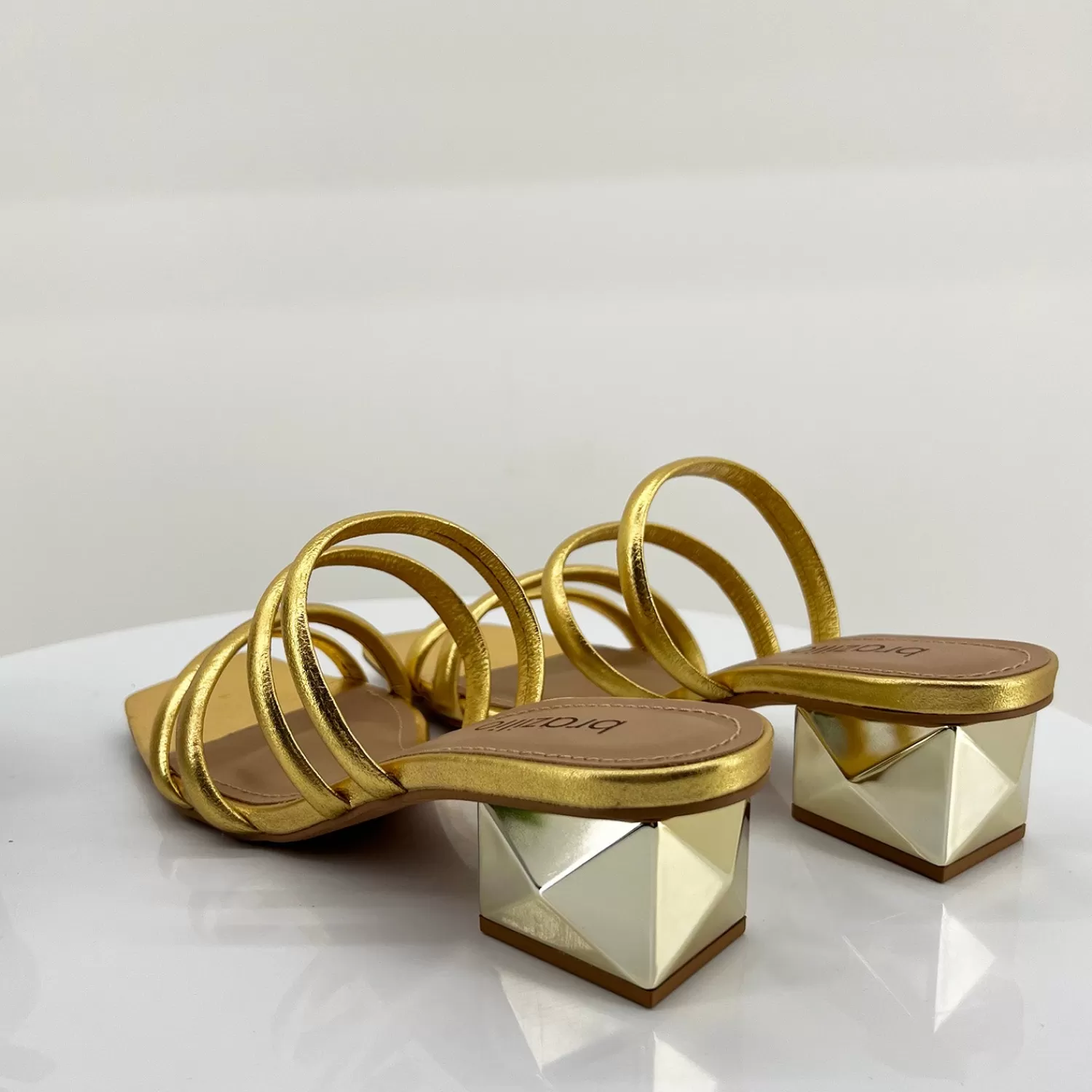 Brazilio Wedding Shoes*Gold Double Strap Heel - BZ7