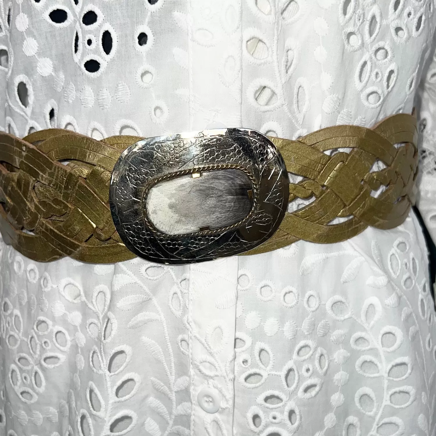 Miss June Belts*Gold Woven Belt - M55