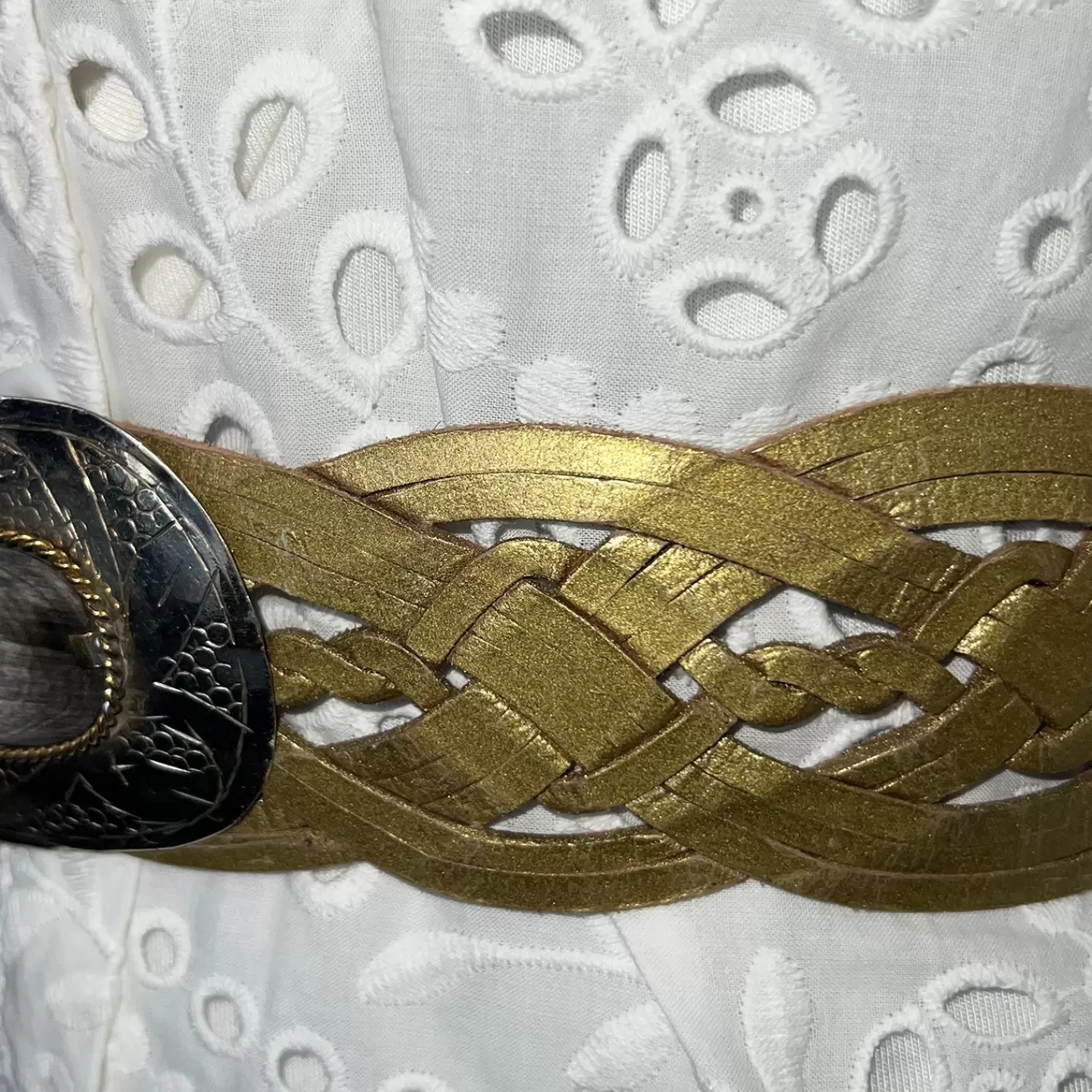 Miss June Belts*Gold Woven Belt - M55