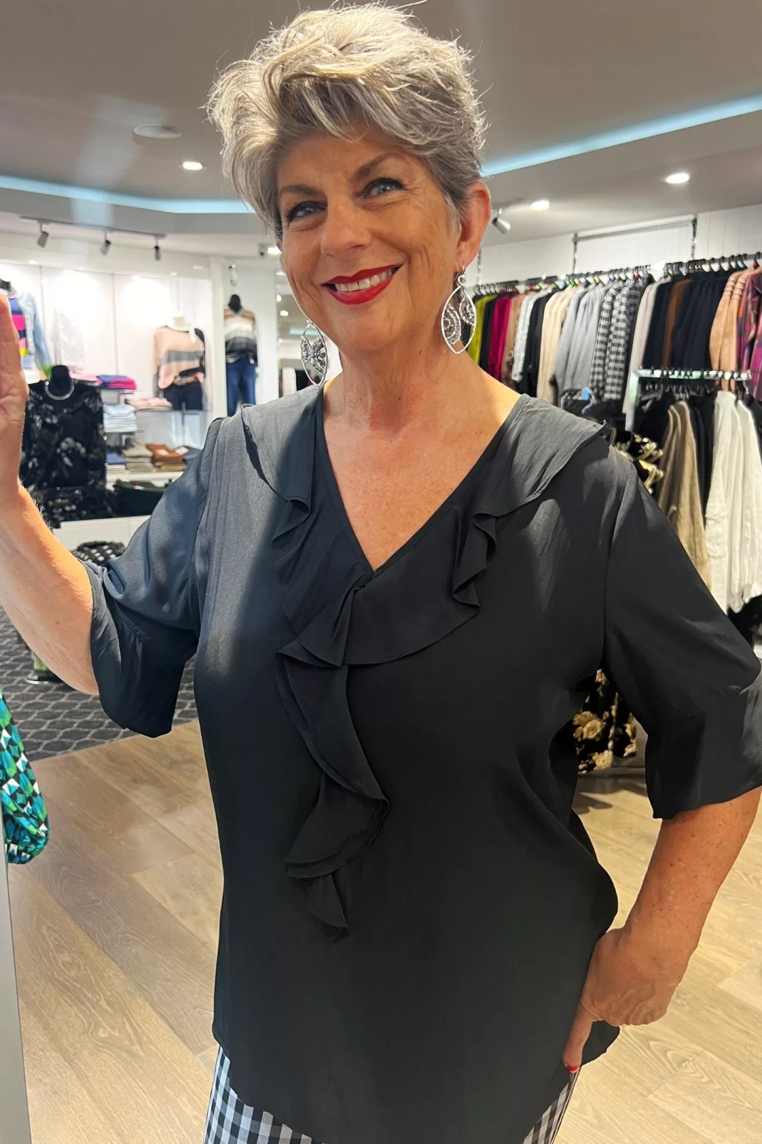 Philosophy Shirts & Tops*Hailey Frill Blouse - Black - Ph9
