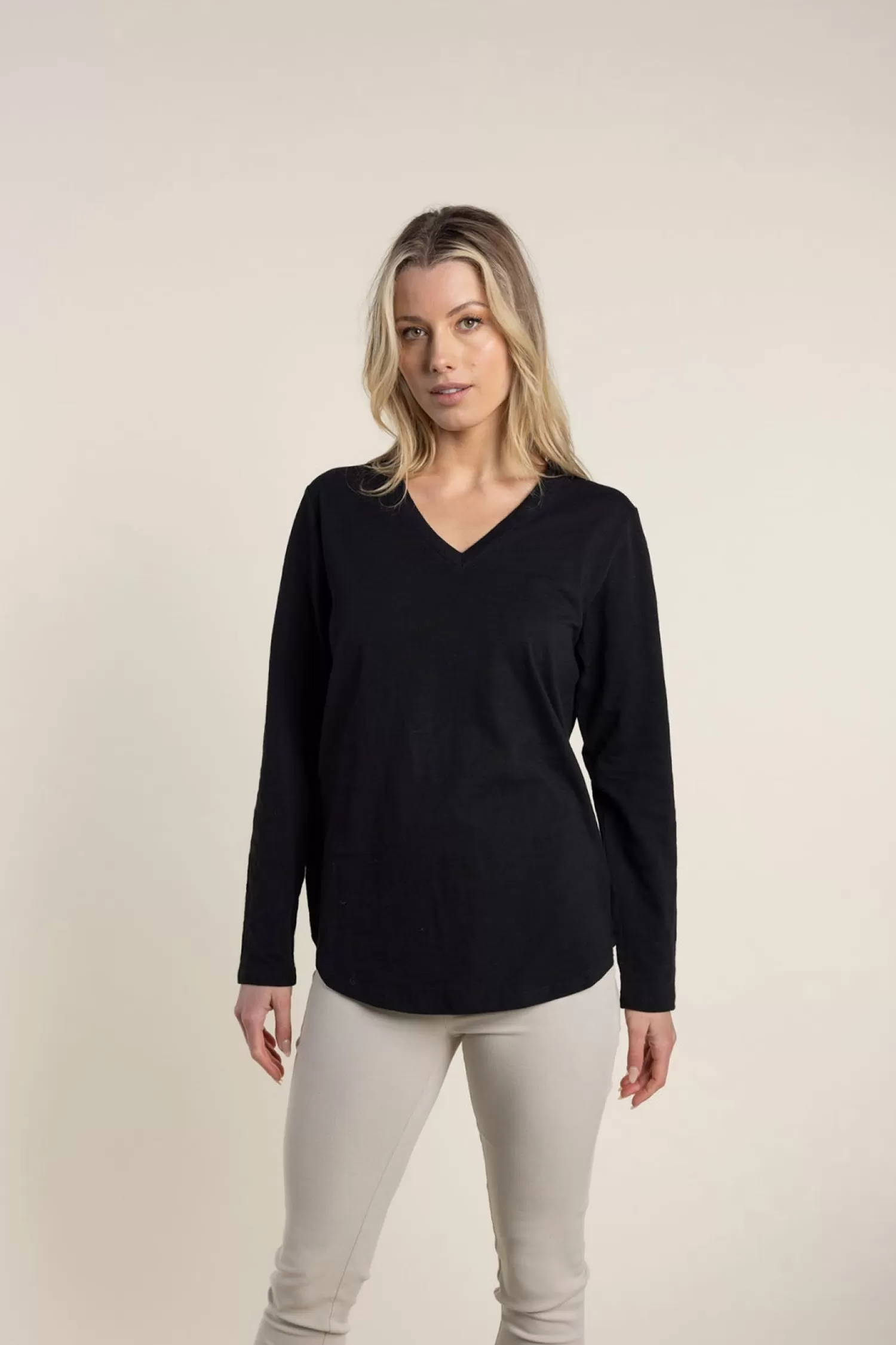 Two-T's Shirts & Tops*Halli Long Sleeve Tee - Black - TT39