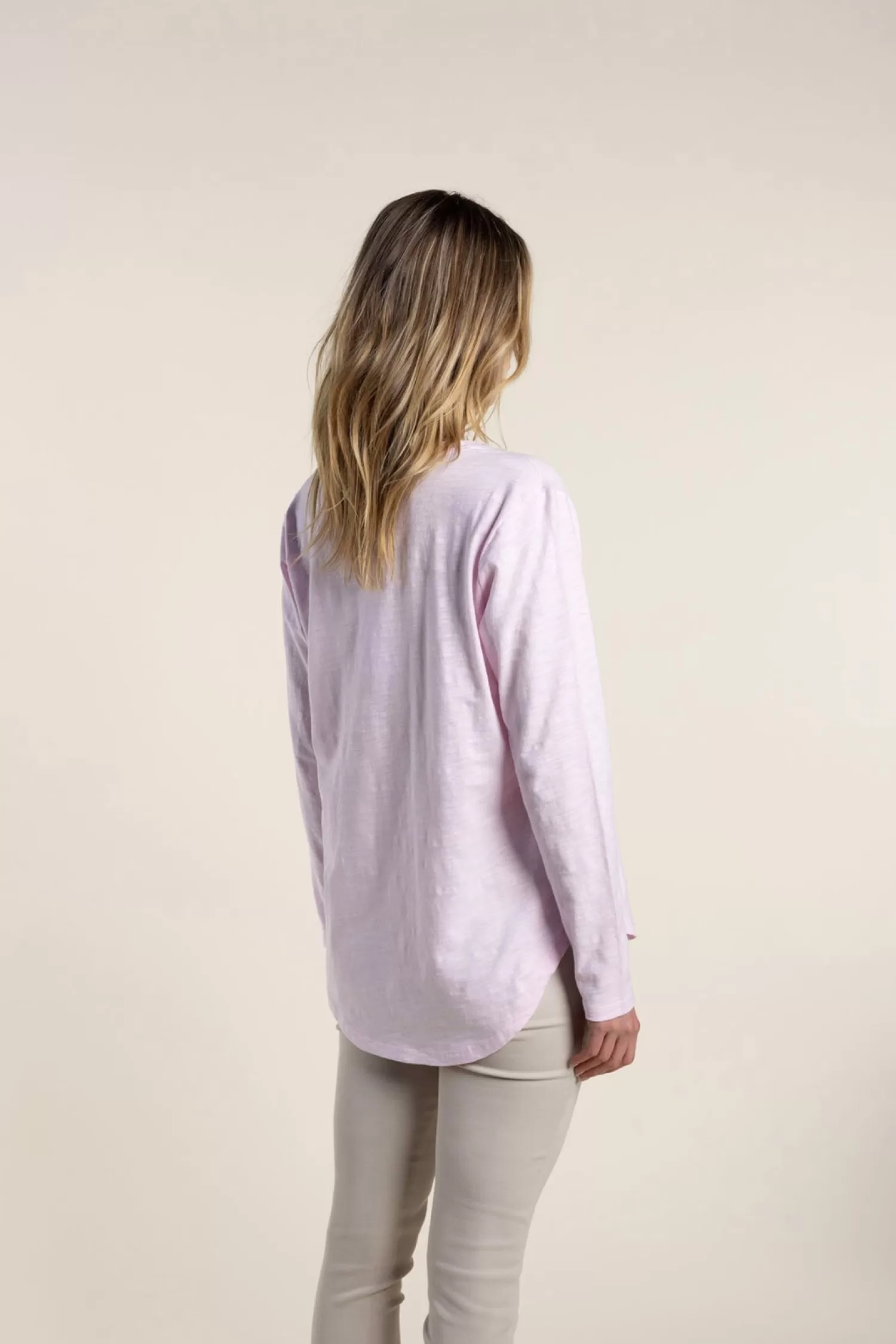 Two-T's Shirts & Tops*Halli Long Sleeve Tee - Pale Pink- TT39