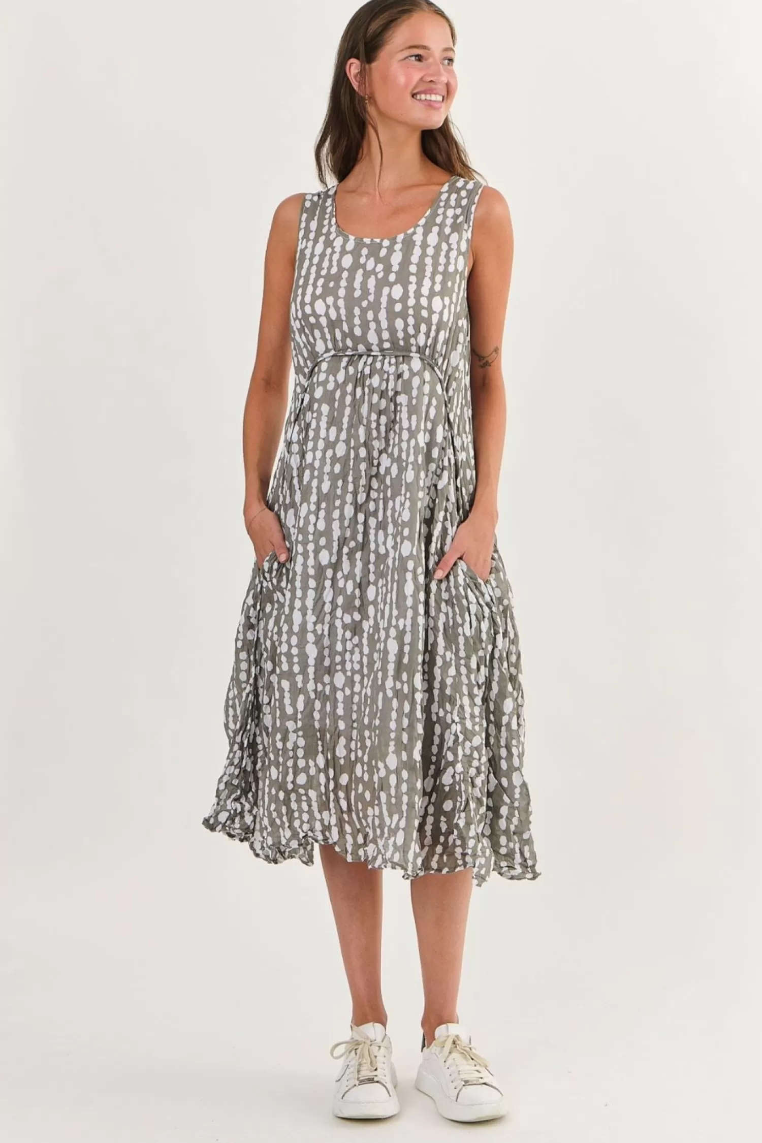 Namastai Dresses*Henley Dress - Caviar Pearl - N11