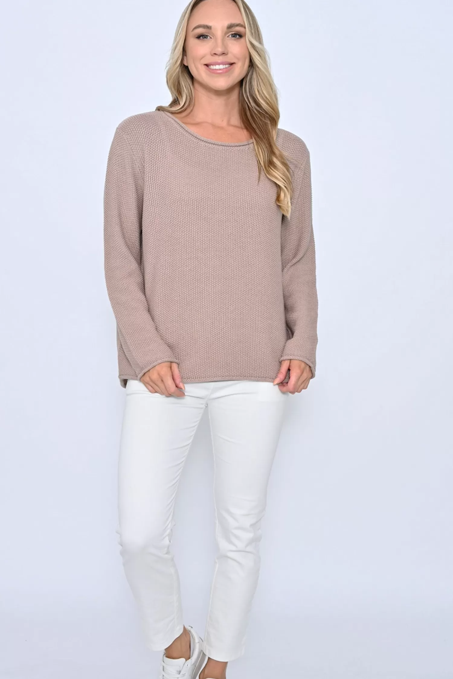 Cali & Co Jumpers & Knitwear*HoneyComb Knit -Mocha - CC10