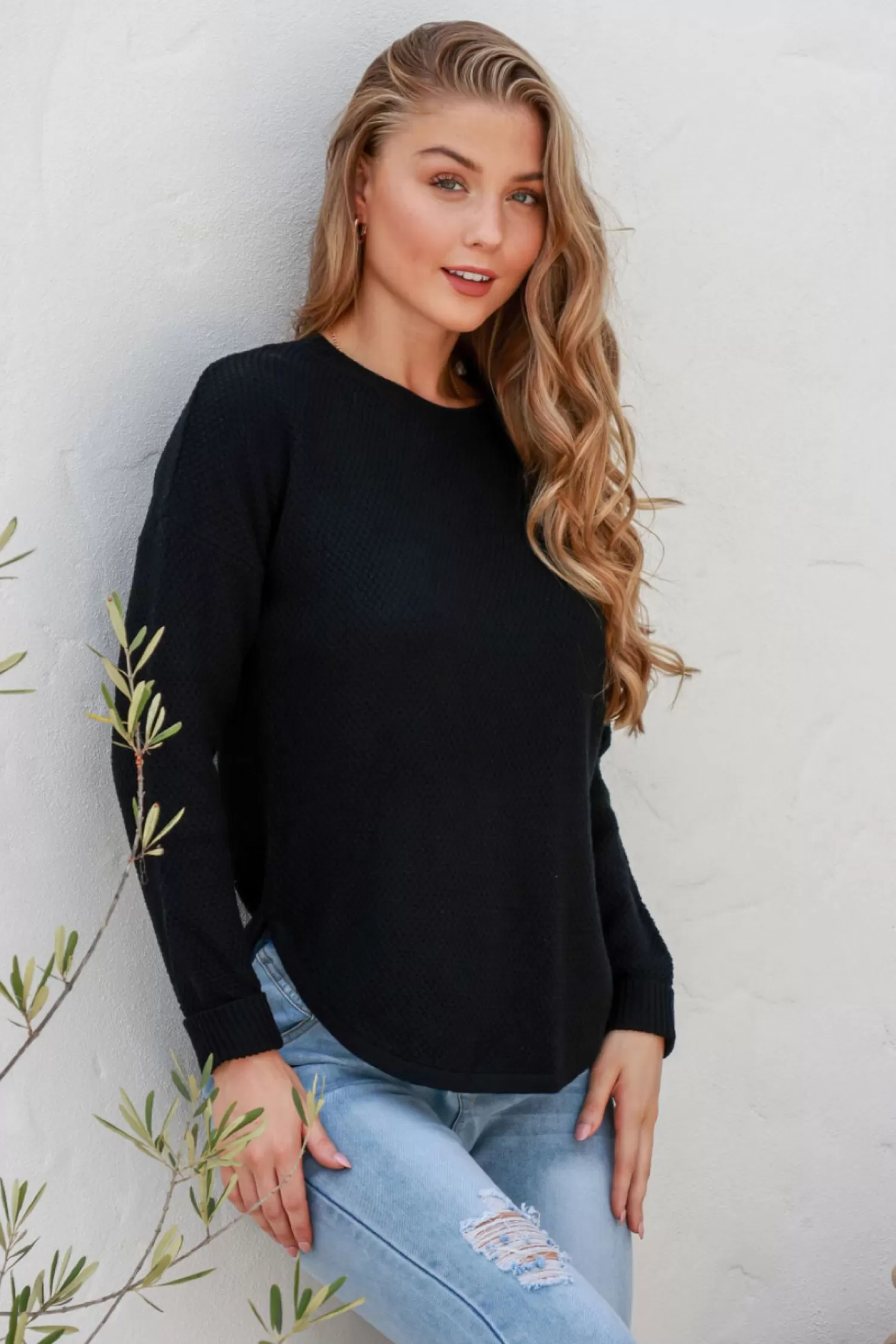 Silence & Noise Jumpers & Knitwear*I'm Famous Zip Knit - Black - SN15