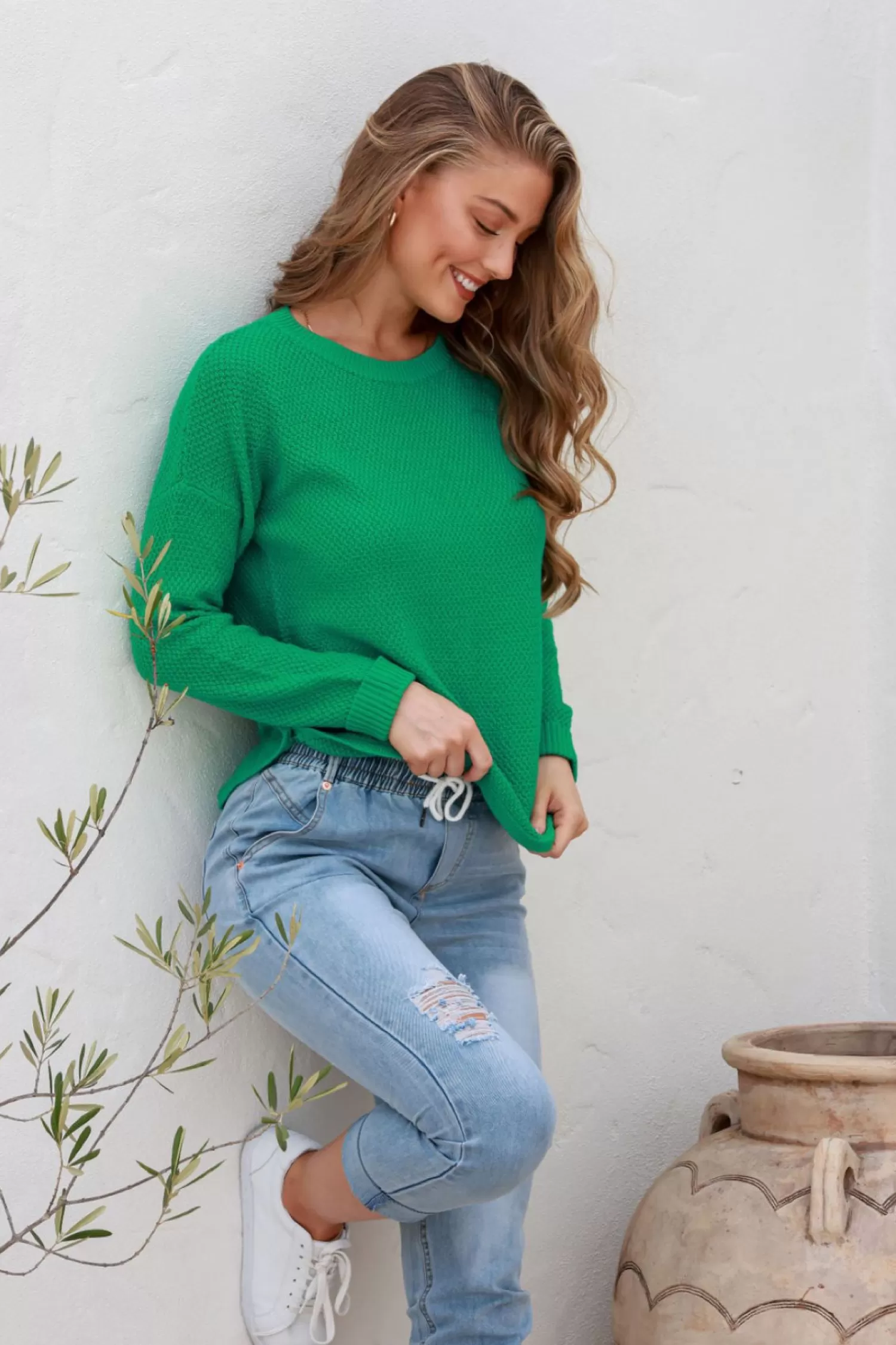 Silence & Noise Jumpers & Knitwear*I'm Famous Zip Knit - Green - SN15