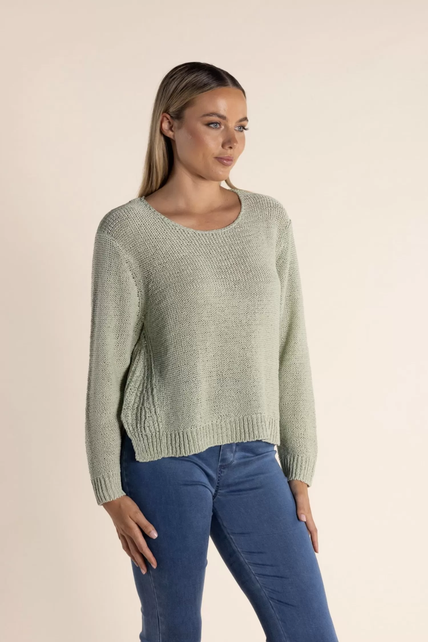 Two-T's Jumpers & Knitwear*Indi knit - Soft Green - TT3