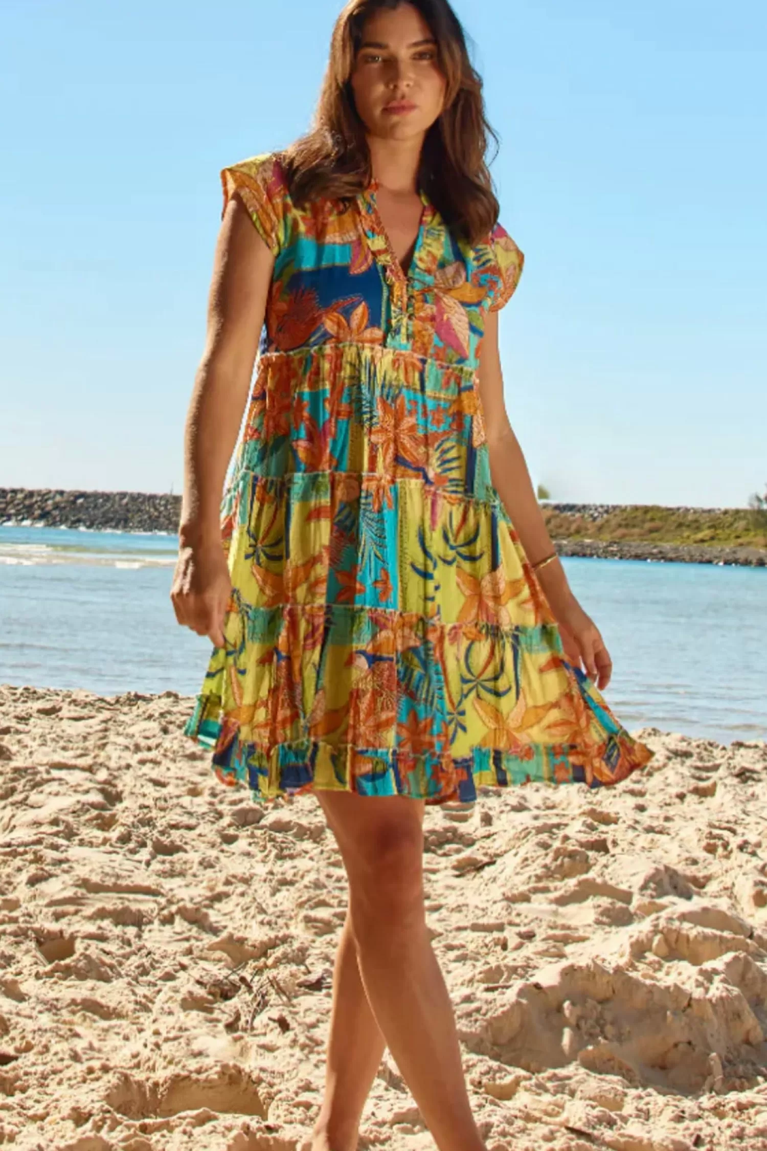 Lula Life Dresses*Jemma Tiered Dress - Mist - LL19