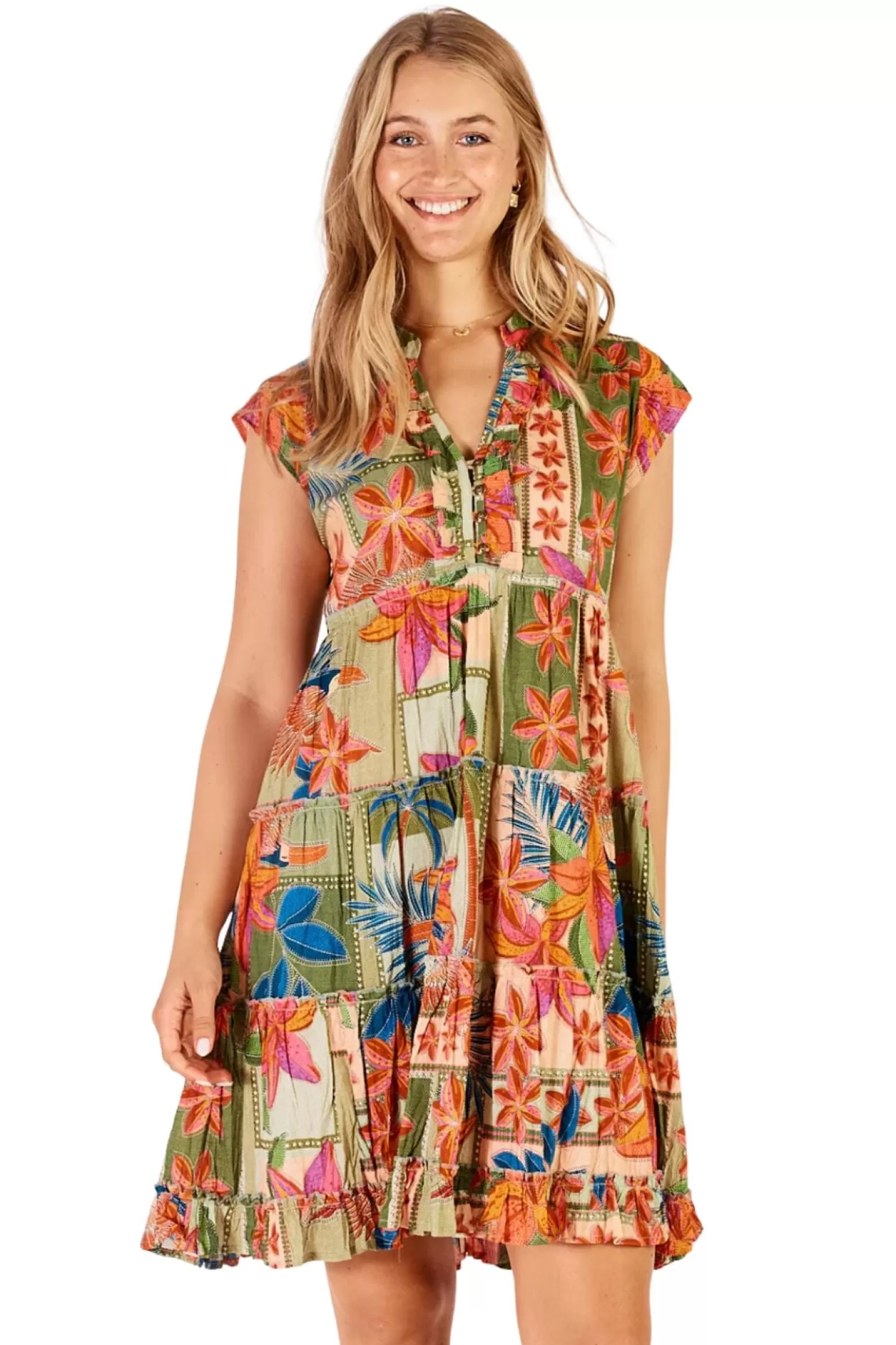 Lula Life Dresses*Jemma Tiered Dress - Olive - LL19