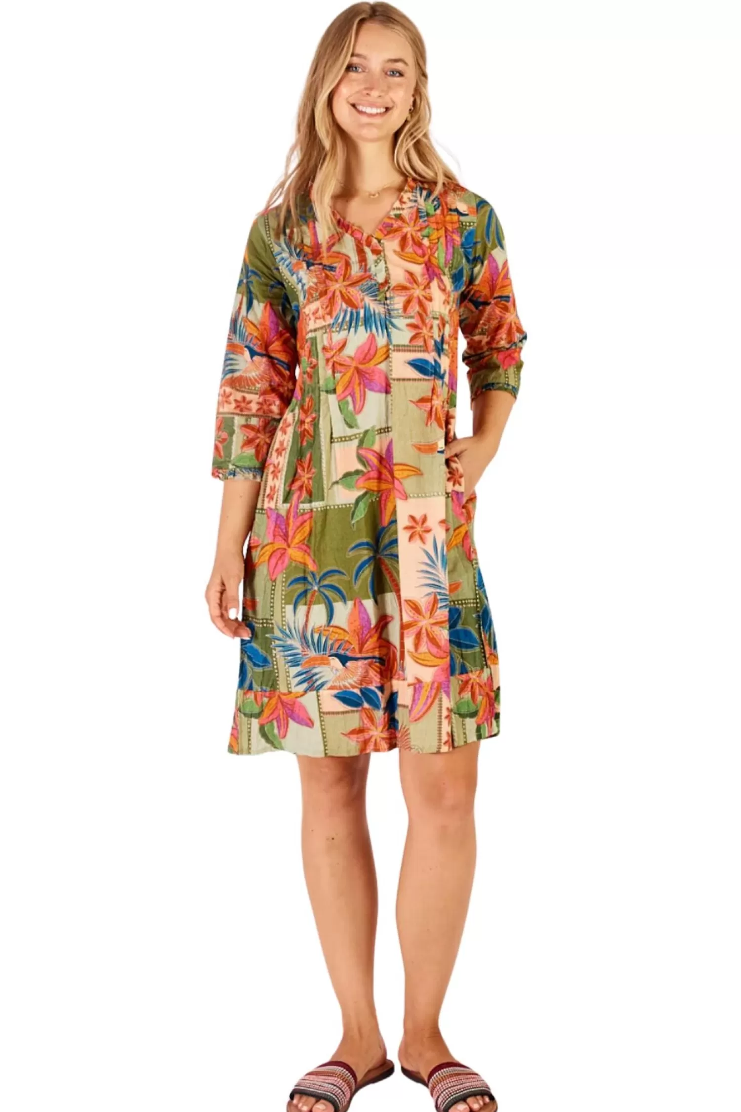 Lula Life Dresses*Jemma Tuck Dress - Olive - LL28