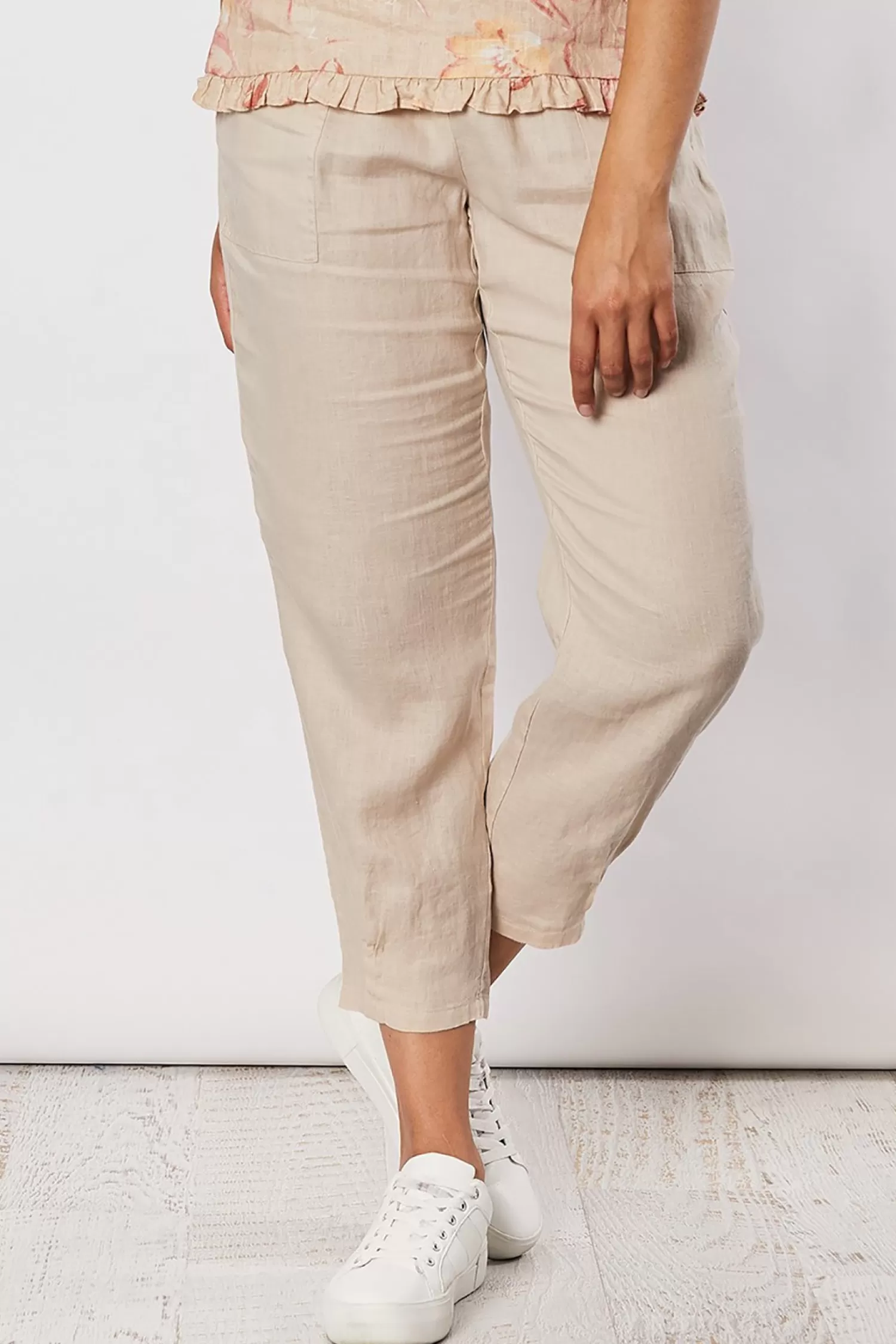 Gordon smith Ladies Pants | Linen Lovers*Jersey Waist Linen Pants - Natural - GS3