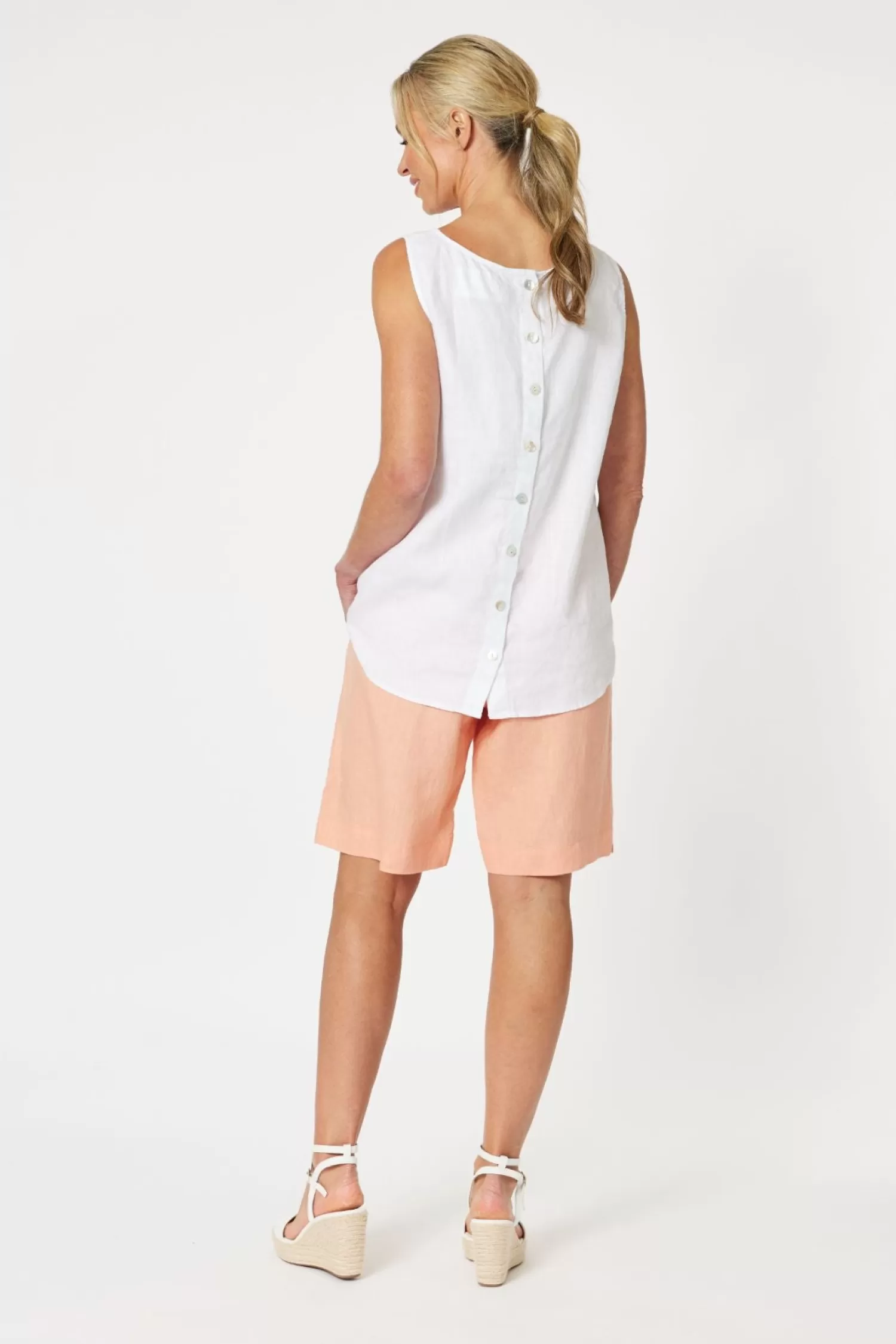 Gordon smith Shorts*Jersey Waist Linen Shorts - Mandarine - GS8