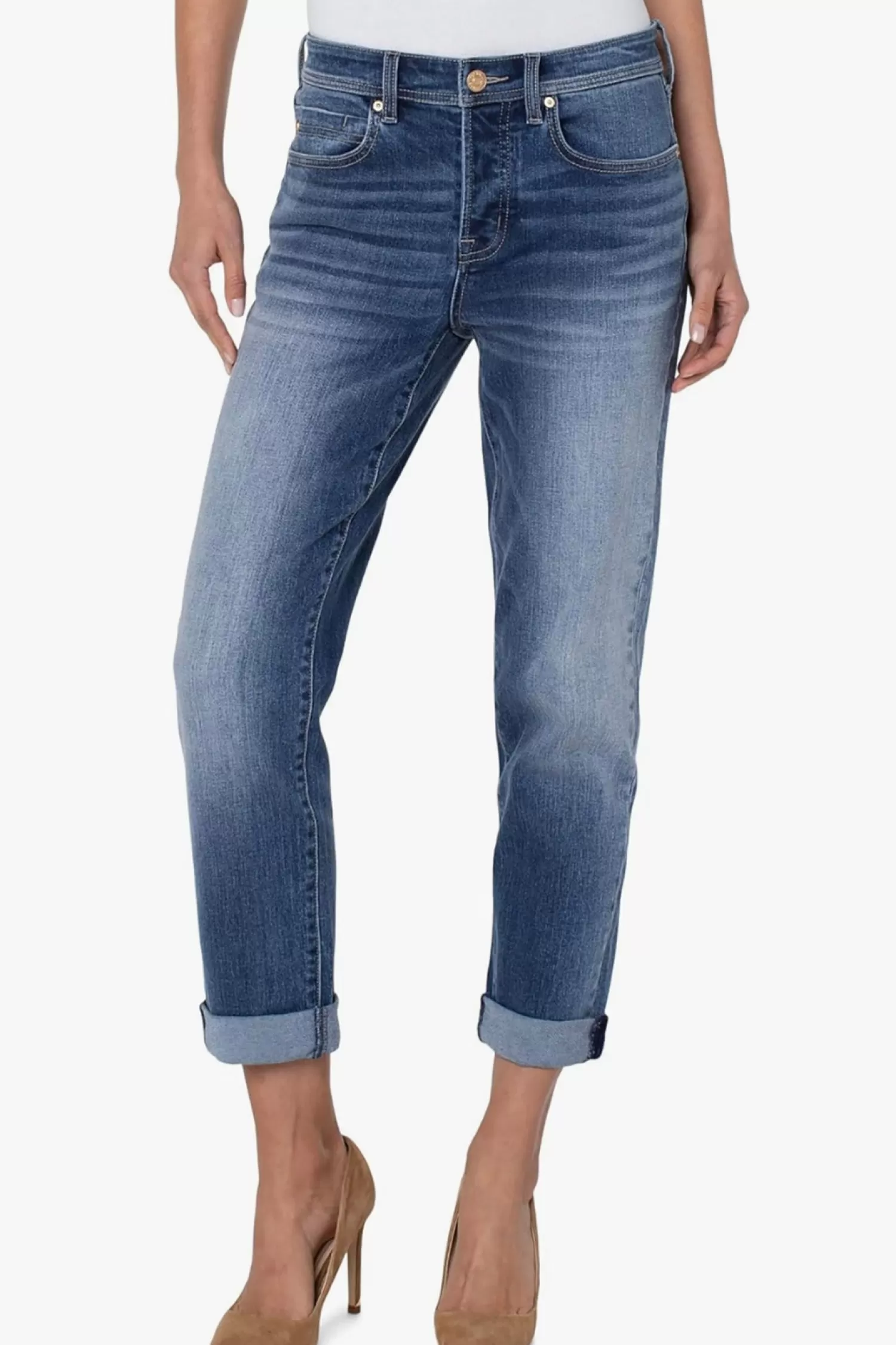 Liverpool L.A Women's Jeans*Keeper Boyfriend Rolled Cuff Jean - Hartwell - AT7