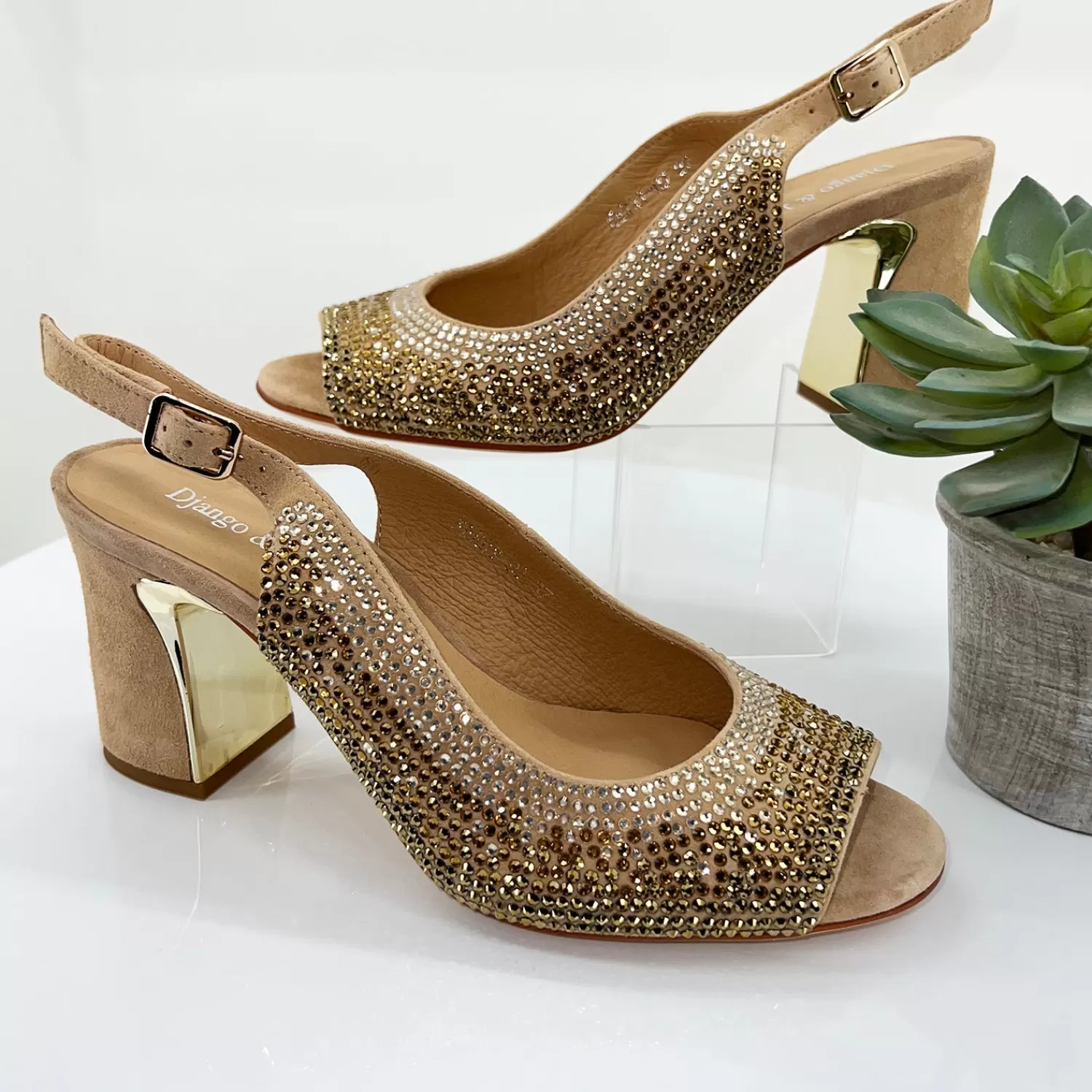 Django & Juliette Wedding Shoes | Heels*Kerry Heel - Caramel Multi - DJ6