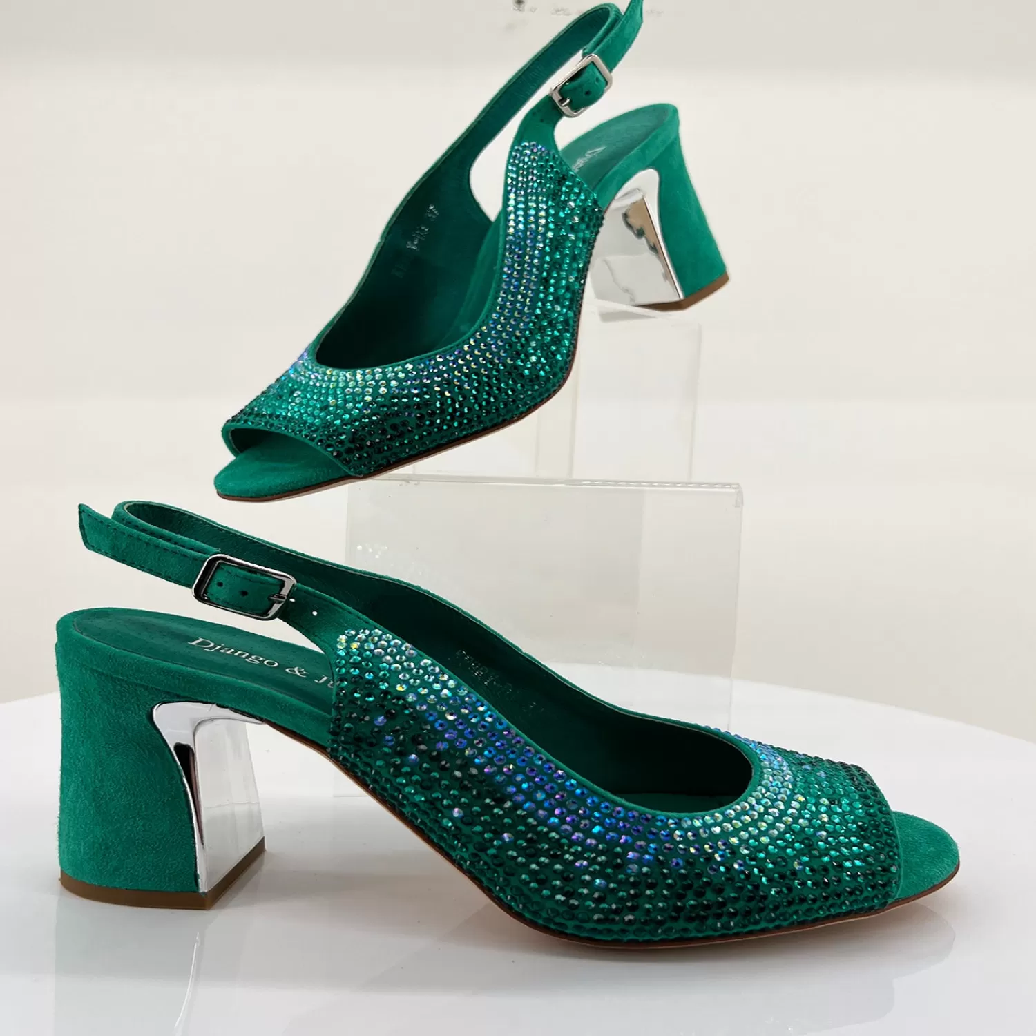 Django & Juliette Wedding Shoes*Kerry Heel - Emerald Multi - DJ6