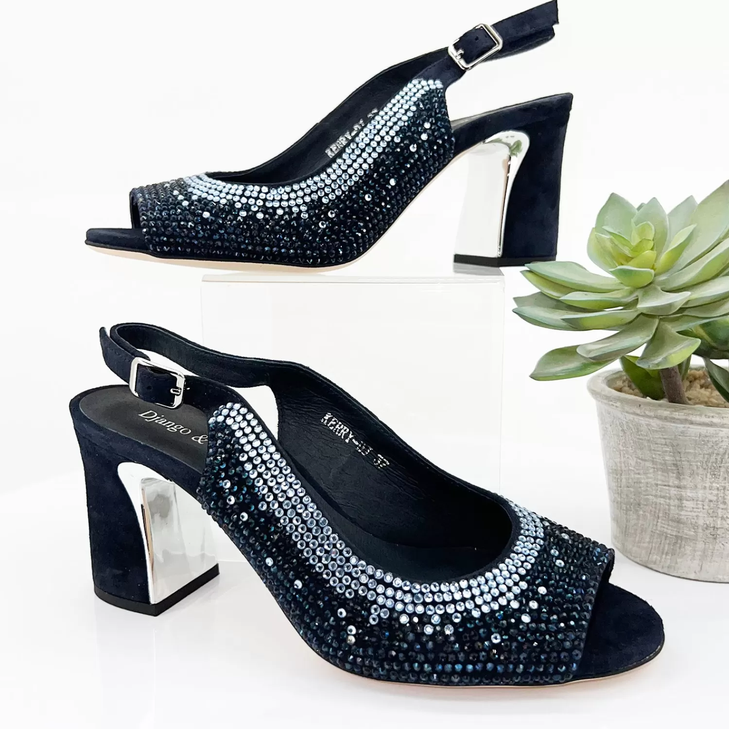Django & Juliette Heels | Wedding Shoes*Kerry Heel - Navy - DJ6