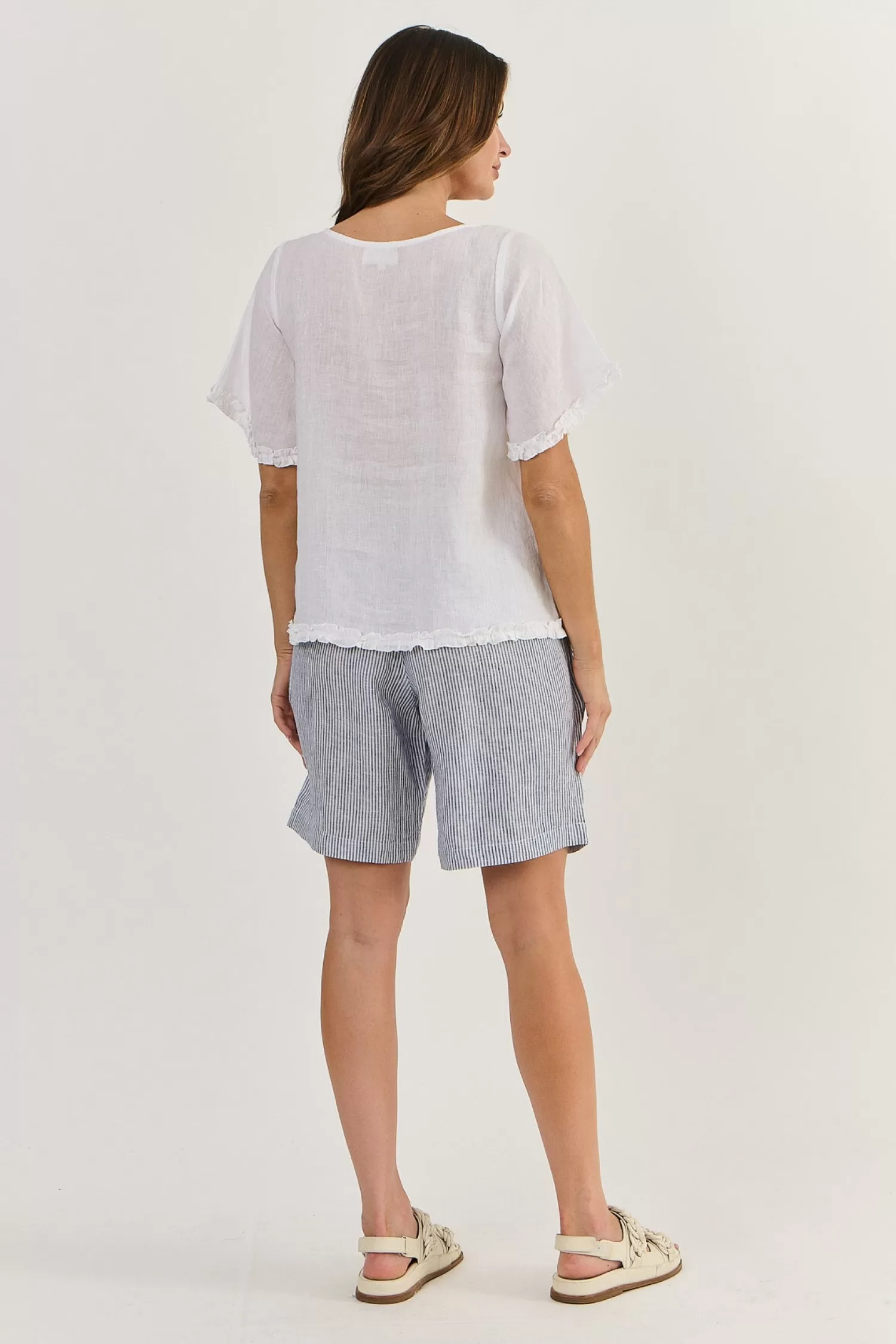 Naturals By O & J Shirts & Tops*Kia Linen Top - White - OJ16