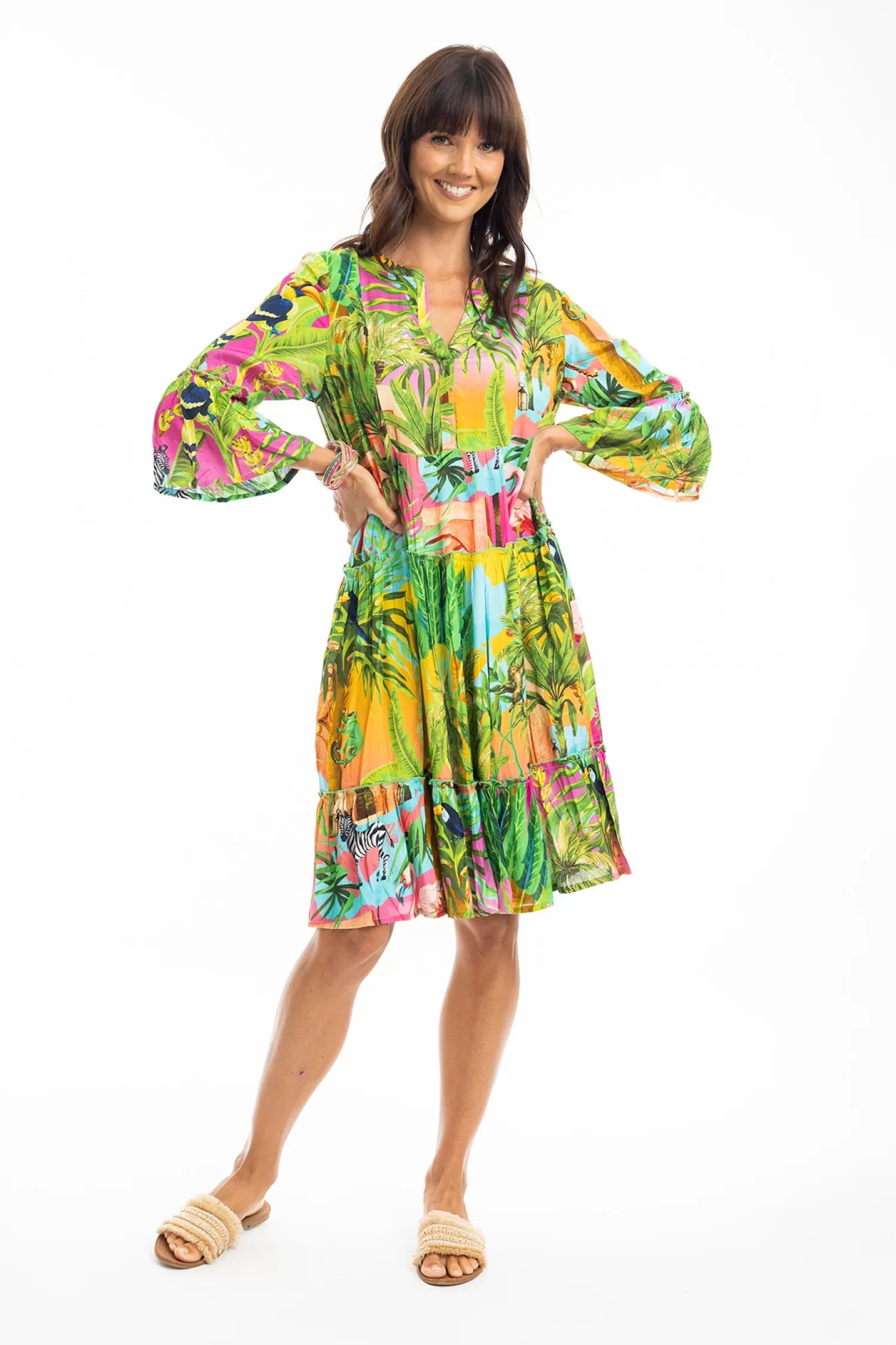 Escape by OQ Dresses*Lani Dress Frill 3/4 Sleeve - EP6
