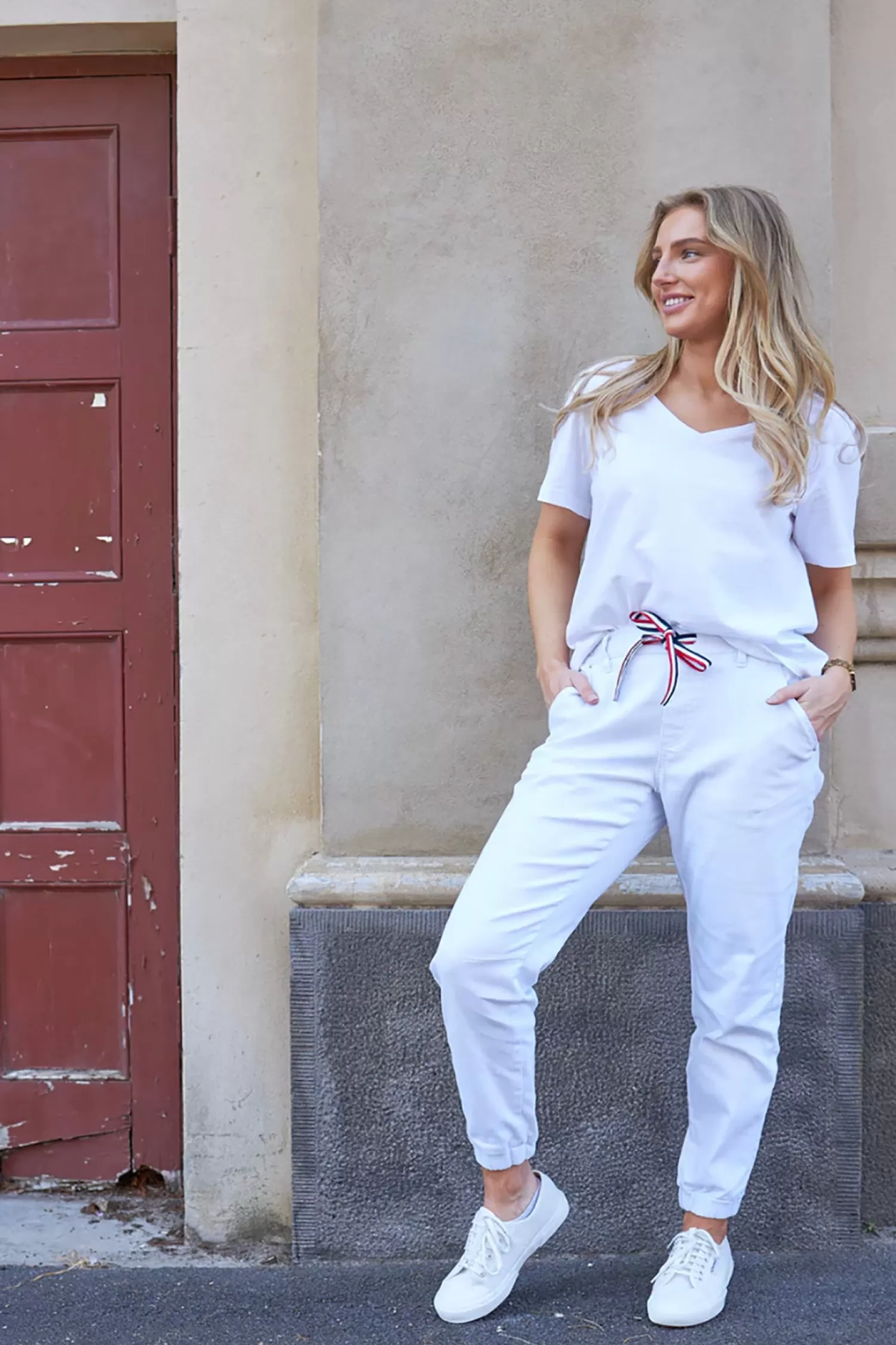 Saint Rose Women's Jeans*Libby Jogger - White - ST2