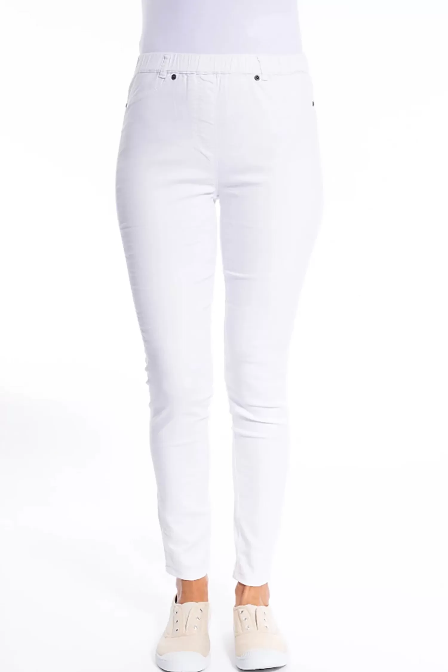 Cafe Latte Ladies Pants*Linda Pull On Pant - White - CL10