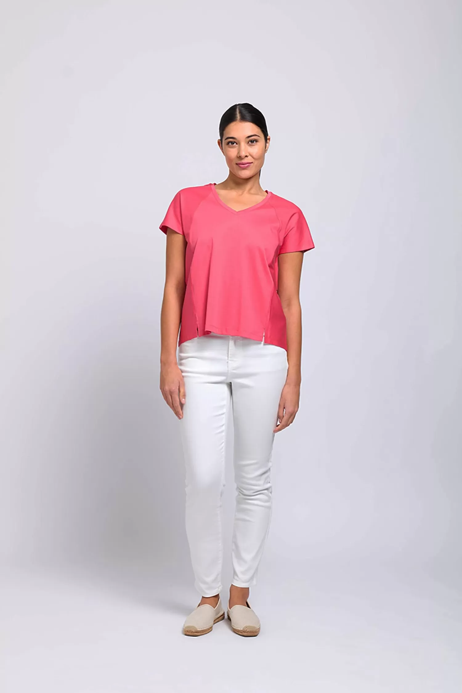 Foil Shirts & Tops*Line Em Up Top - Papaya - F1