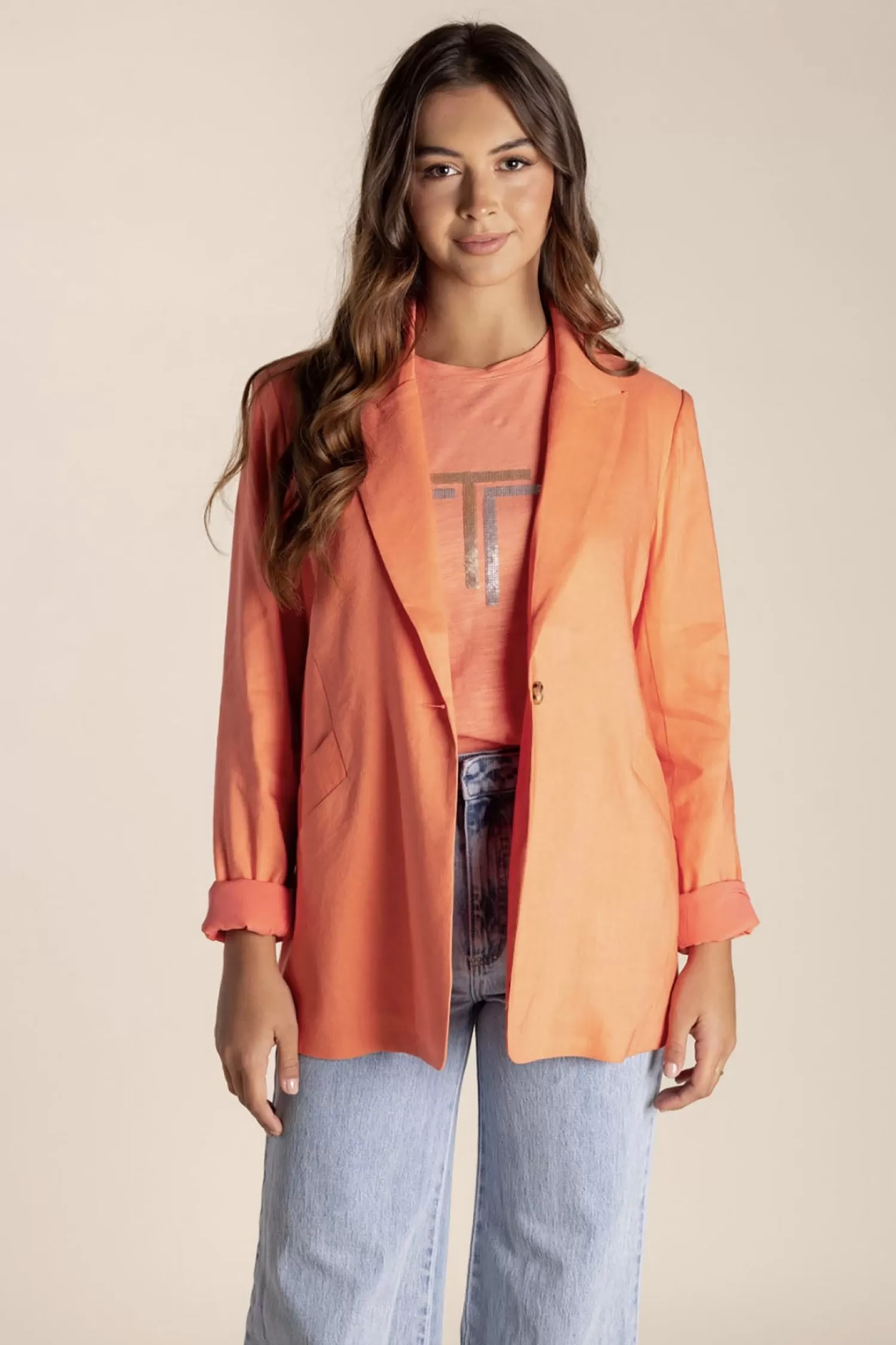Two-T's Linen Lovers | Coats & Jackets*Linen Blazer - Mango - TT10