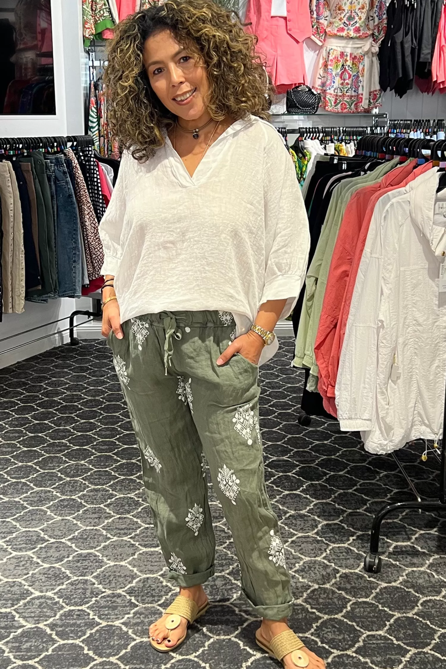 Cindy G Shirts & Tops | Linen Lovers*Linen Top - White - CG45