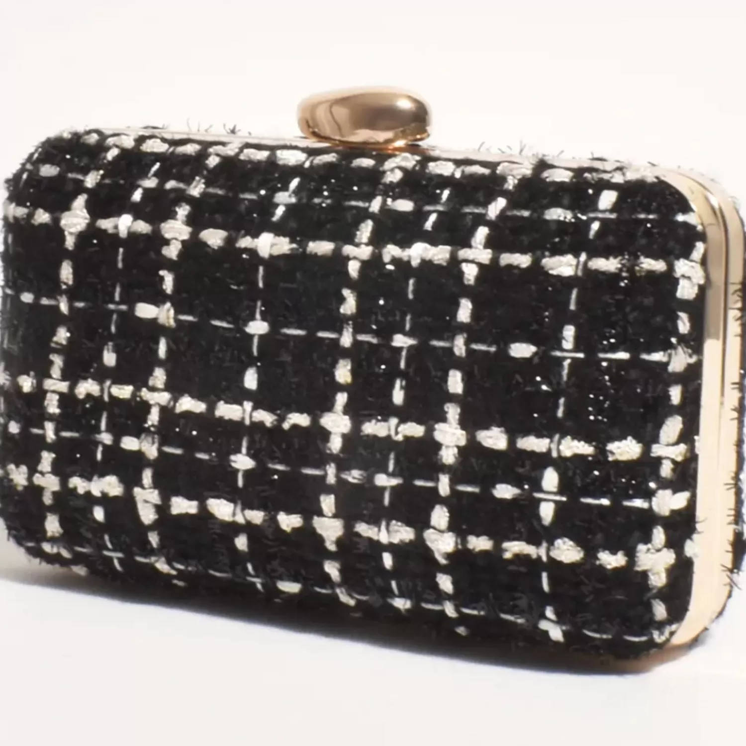 Adorne Handbags*Louisa Boucle Clutch - Black - AD7