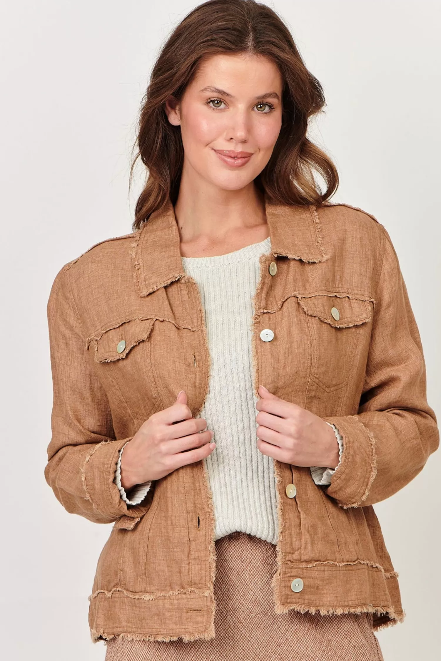 Naturals By O & J Coats & Jackets*Lucy Jacket - Chai - OJ8