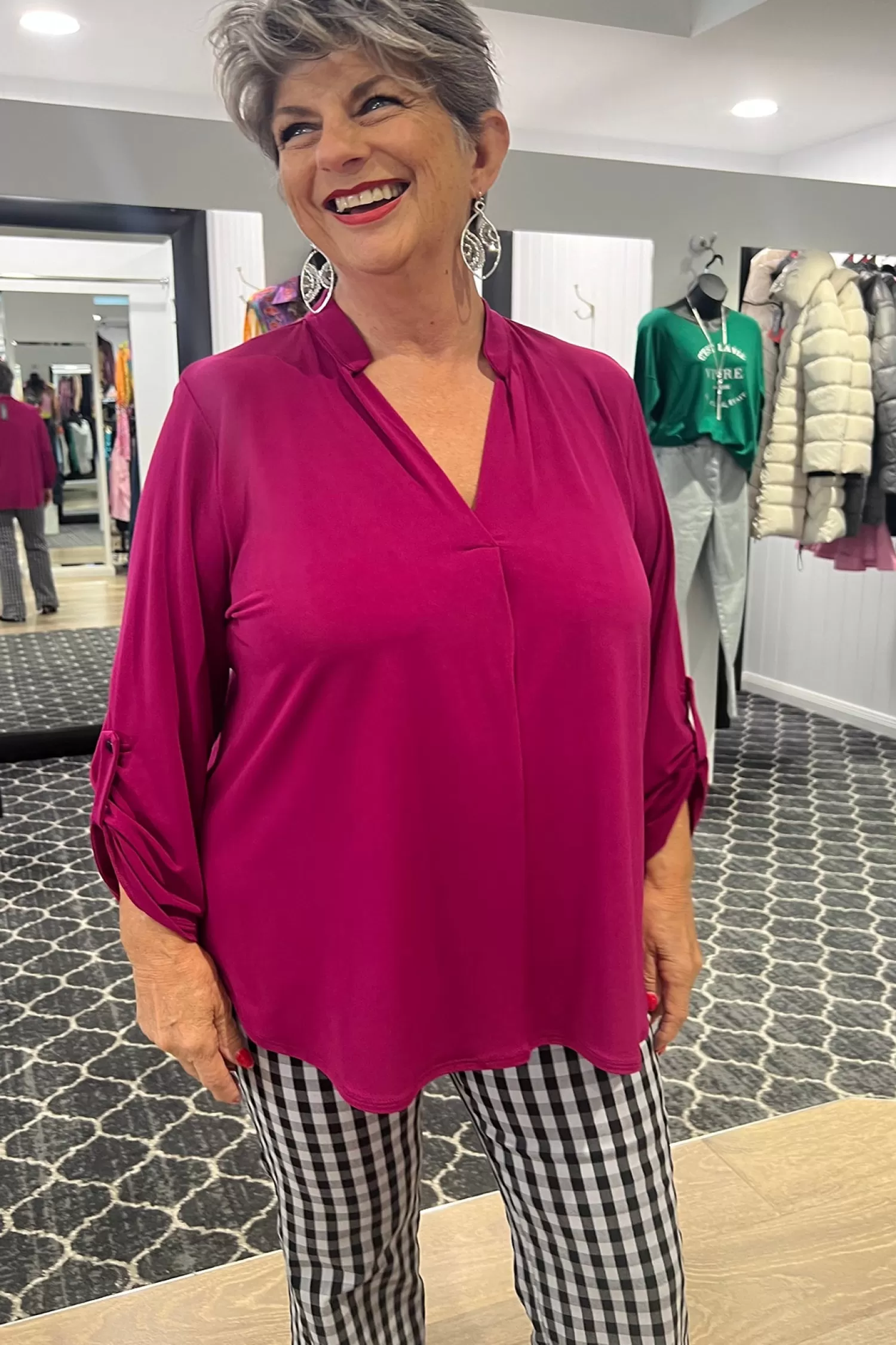 Philosophy Shirts & Tops*Magenta Kafton Nehru Tunic - PH29