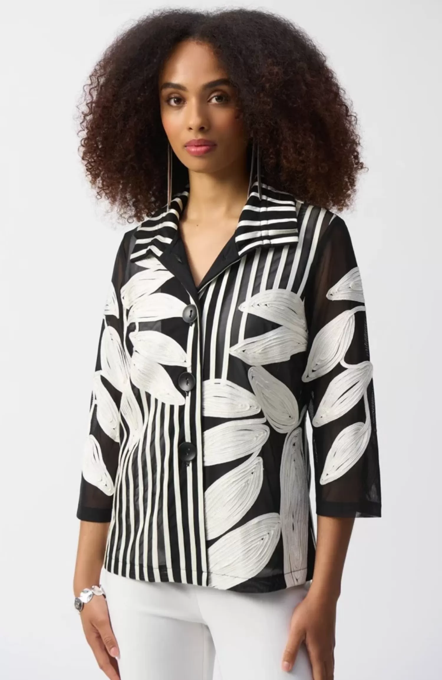 Joseph Ribkoff Coats & Jackets*Mesh and Satin Soutache Jacket - JR67