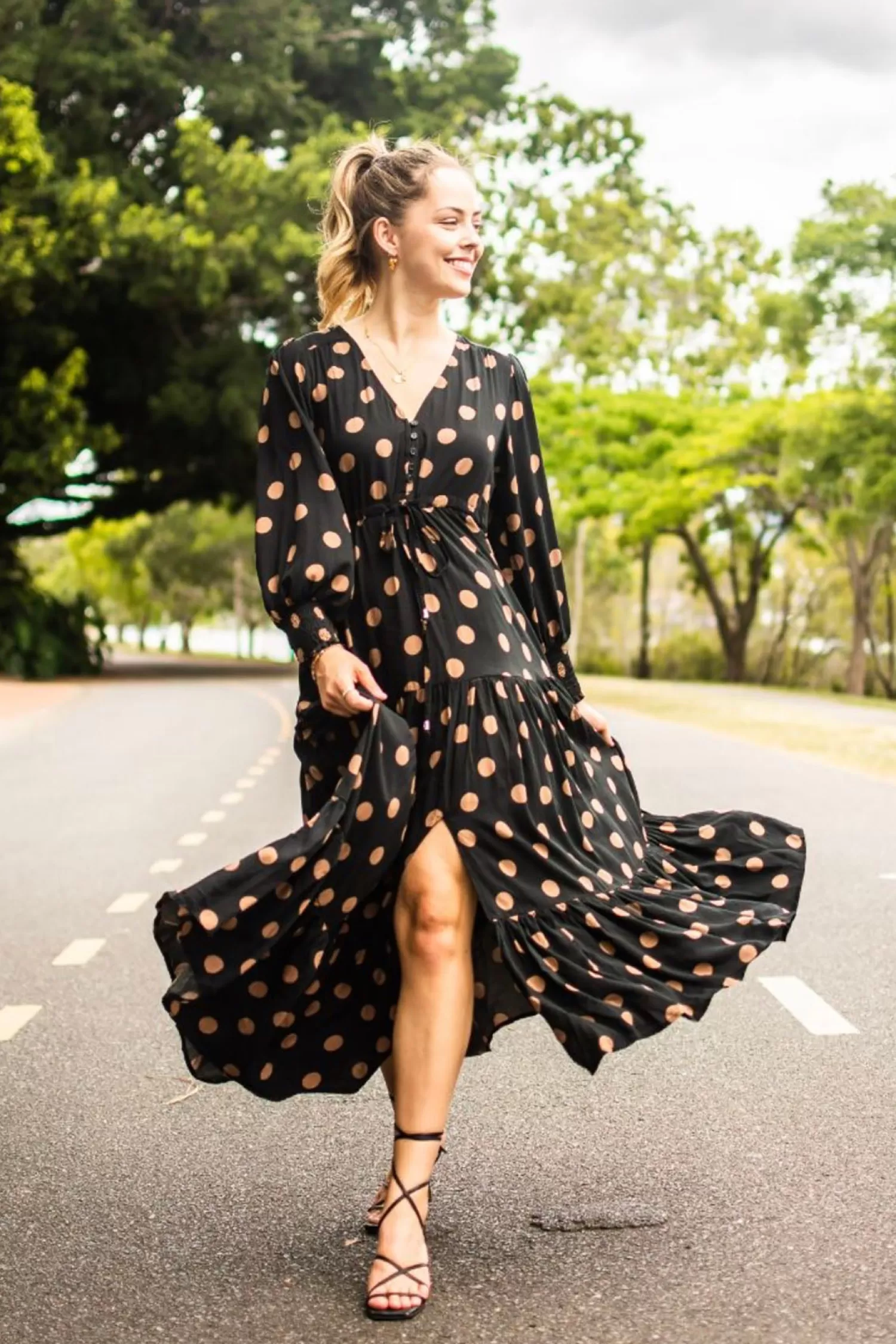 Pizazz Boutique Dresses*Micaela Maxi - Spot - SO4