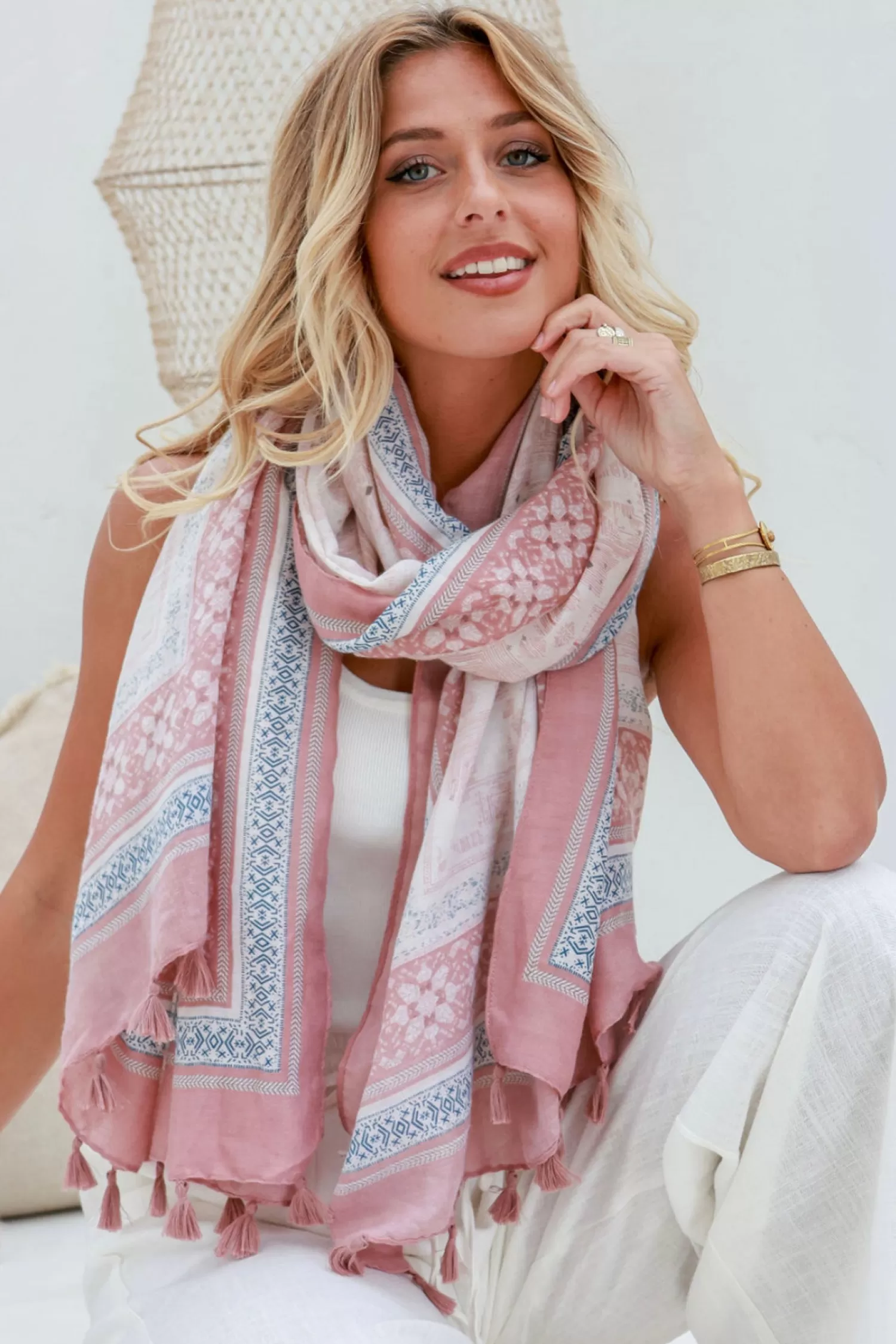 Free Spirit Scarves & Wraps*Miley Scarf - Blush - FR2