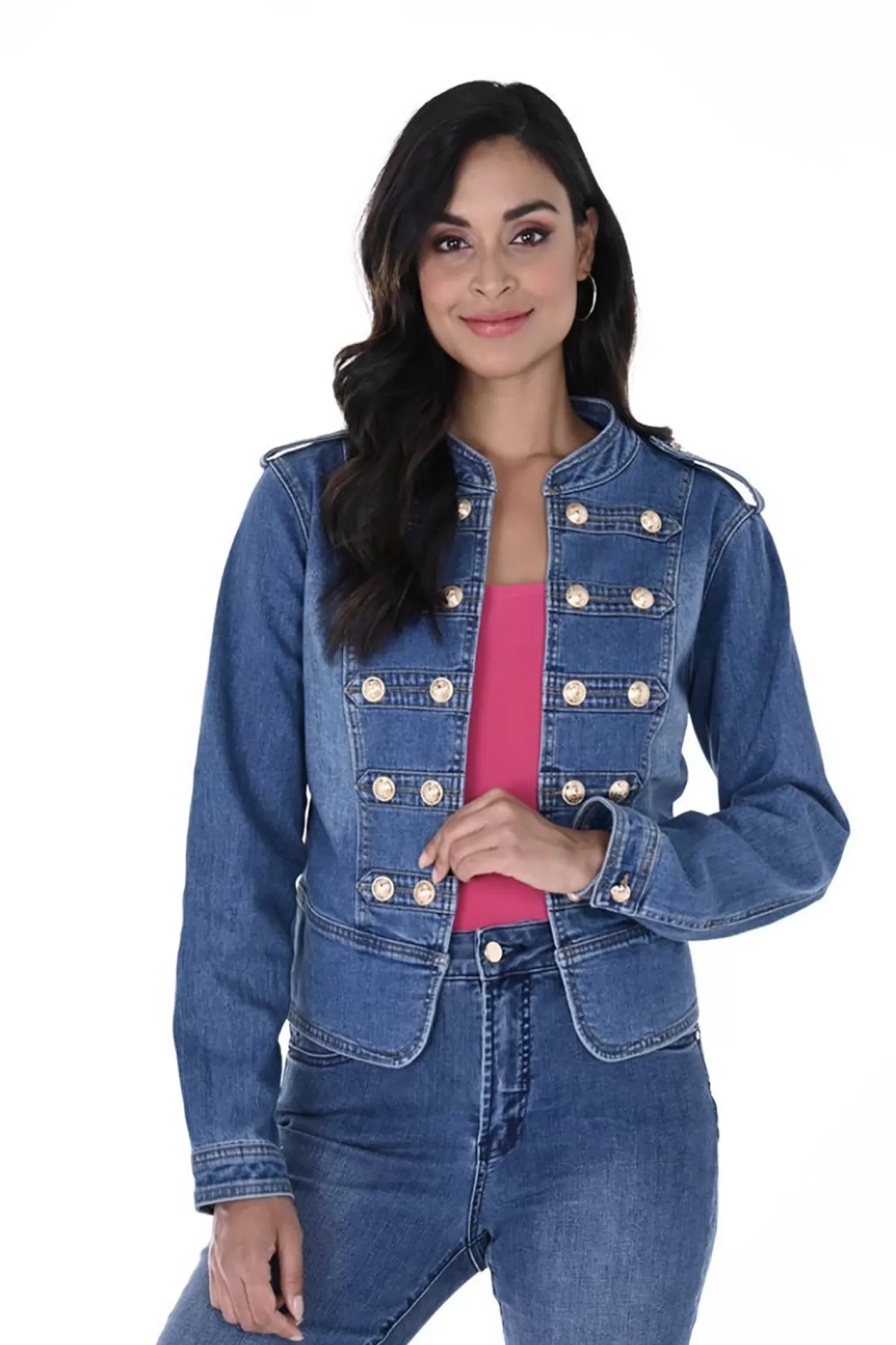 Frank Lyman Coats & Jackets*Military Denim Jacket - FL41