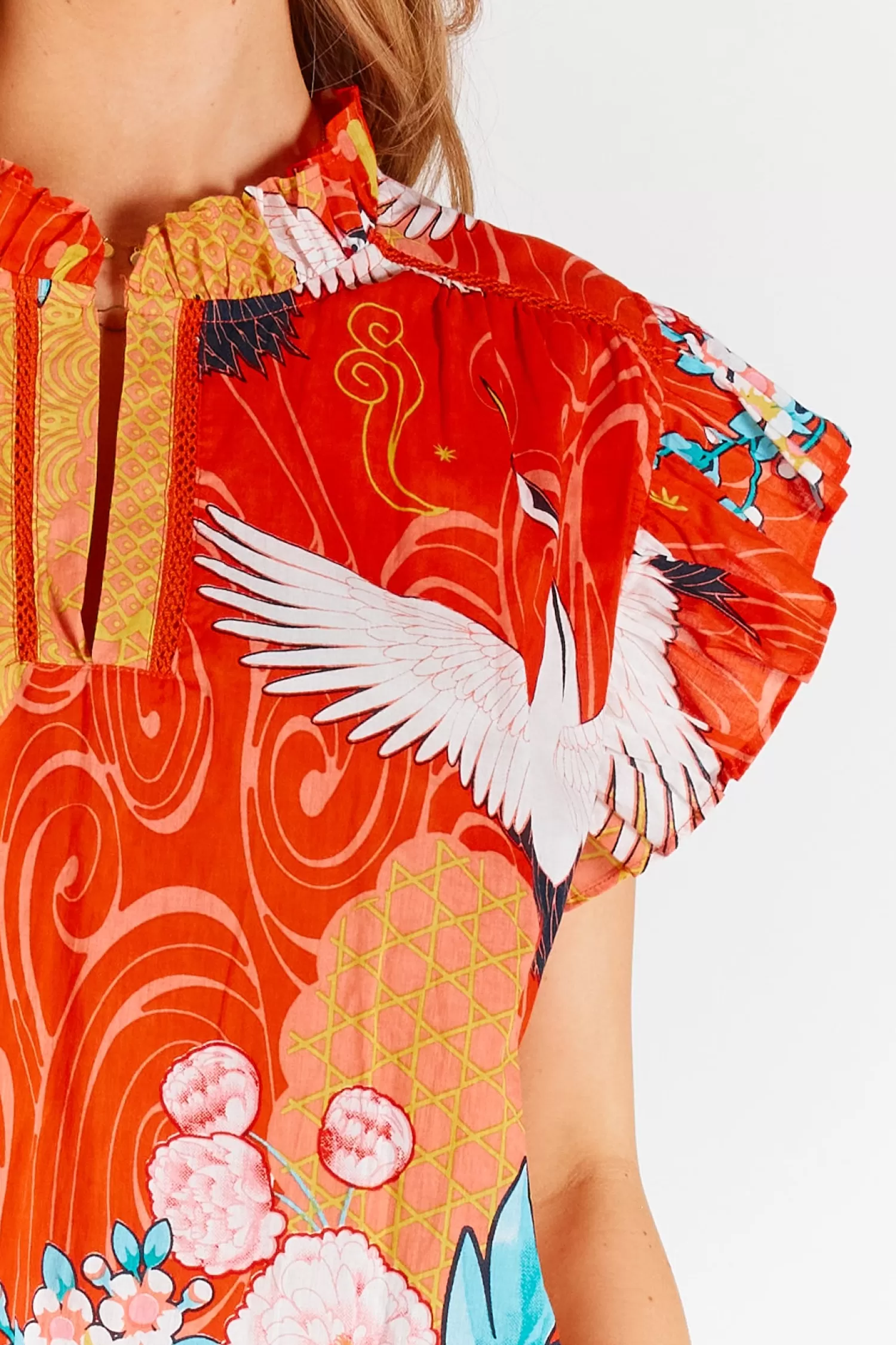 Lula Life Shirts & Tops*Mitzuki Ruffle Top - Red - LL41
