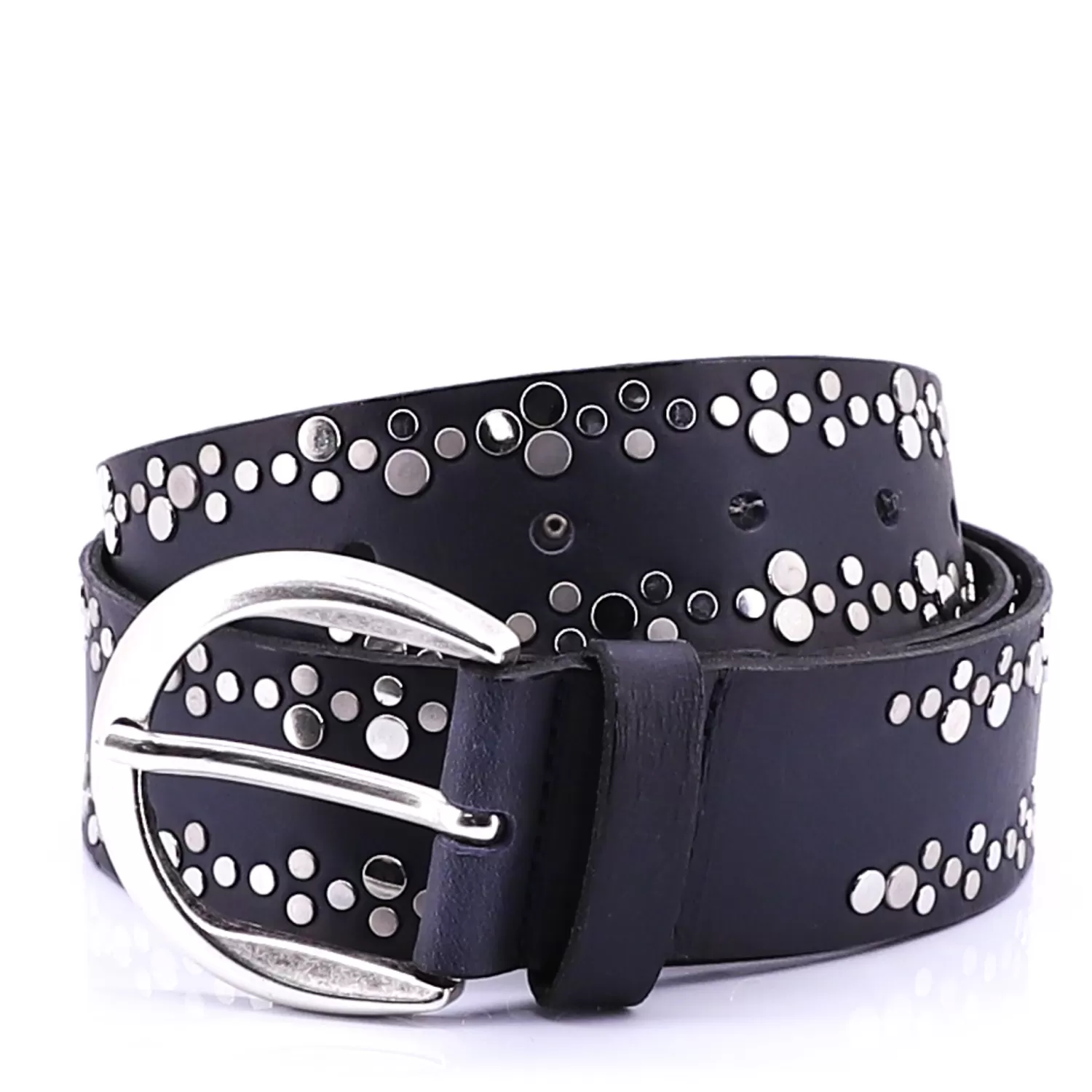 Vanzetti Belts*Mixed Rivets & Buckle Belt | Navy