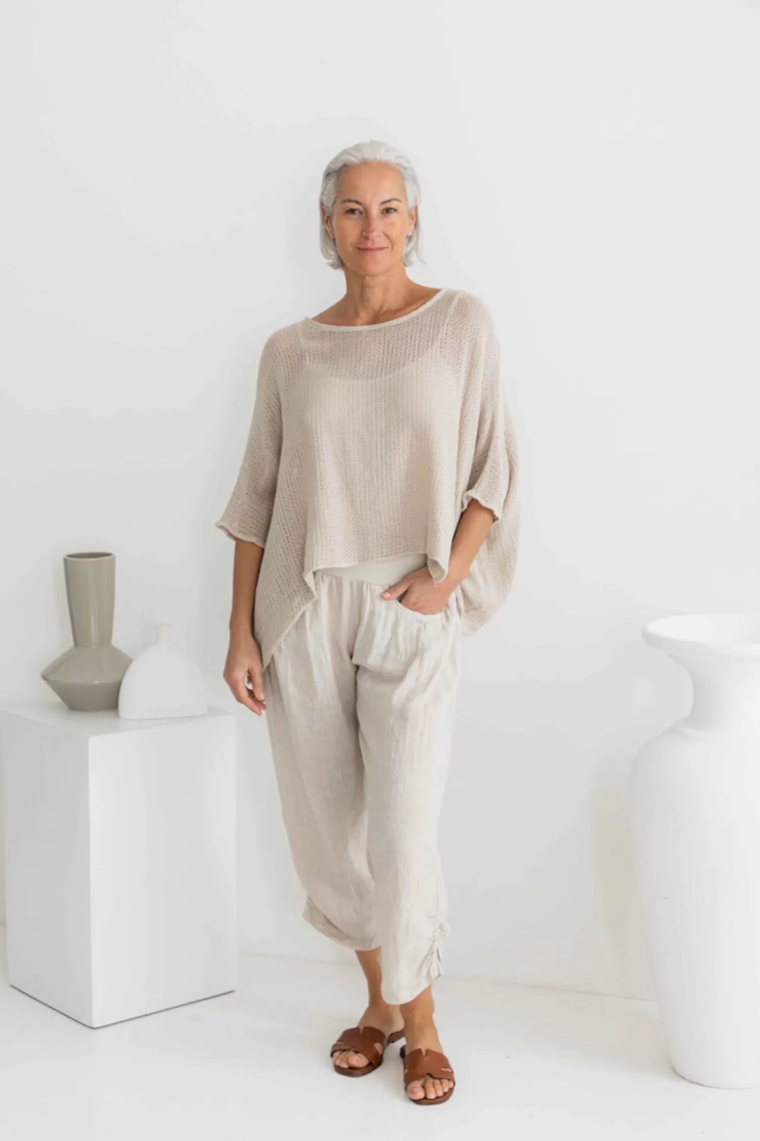 The Italian Cartel Shirts & Tops*Modena Top - Sand - IC29