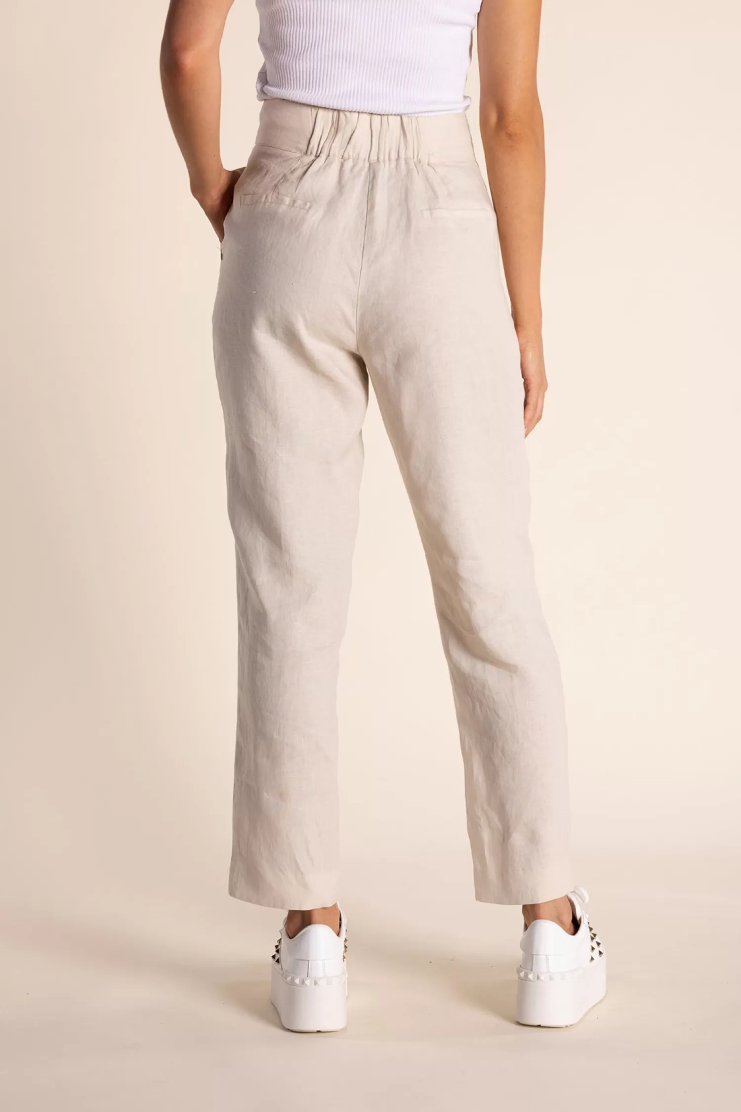 Two-T's Linen Lovers | Ladies Pants*Monique Linen Pant - Natural - TT7