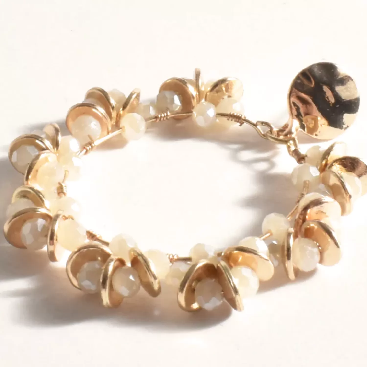 Adorne Jewellery*Pearl Bead Wreath Front Earrings - Gold - AD4