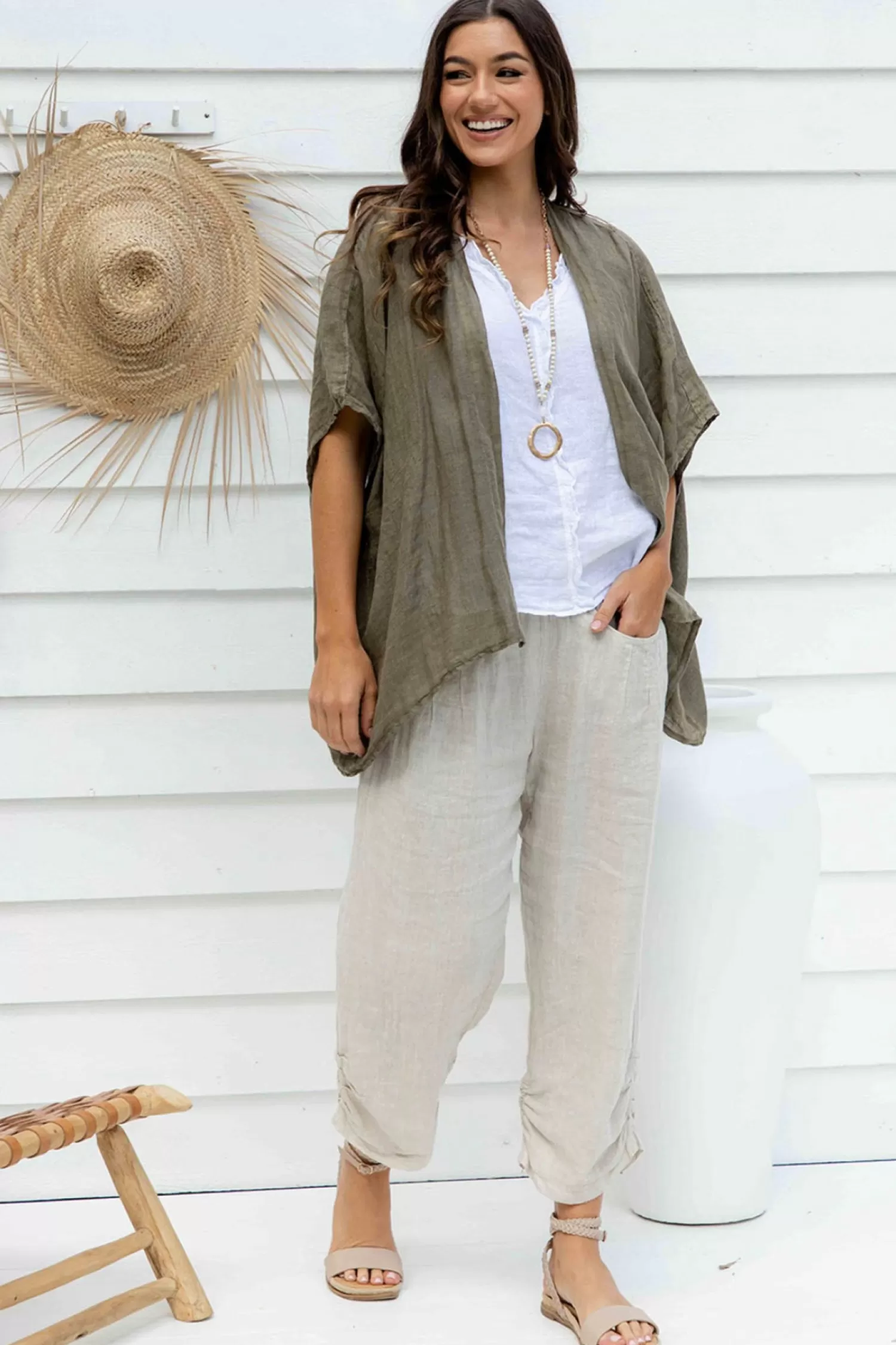 The Italian Cartel Linen Lovers | Coats & Jackets*Pisa Jacket - Slate - IC44