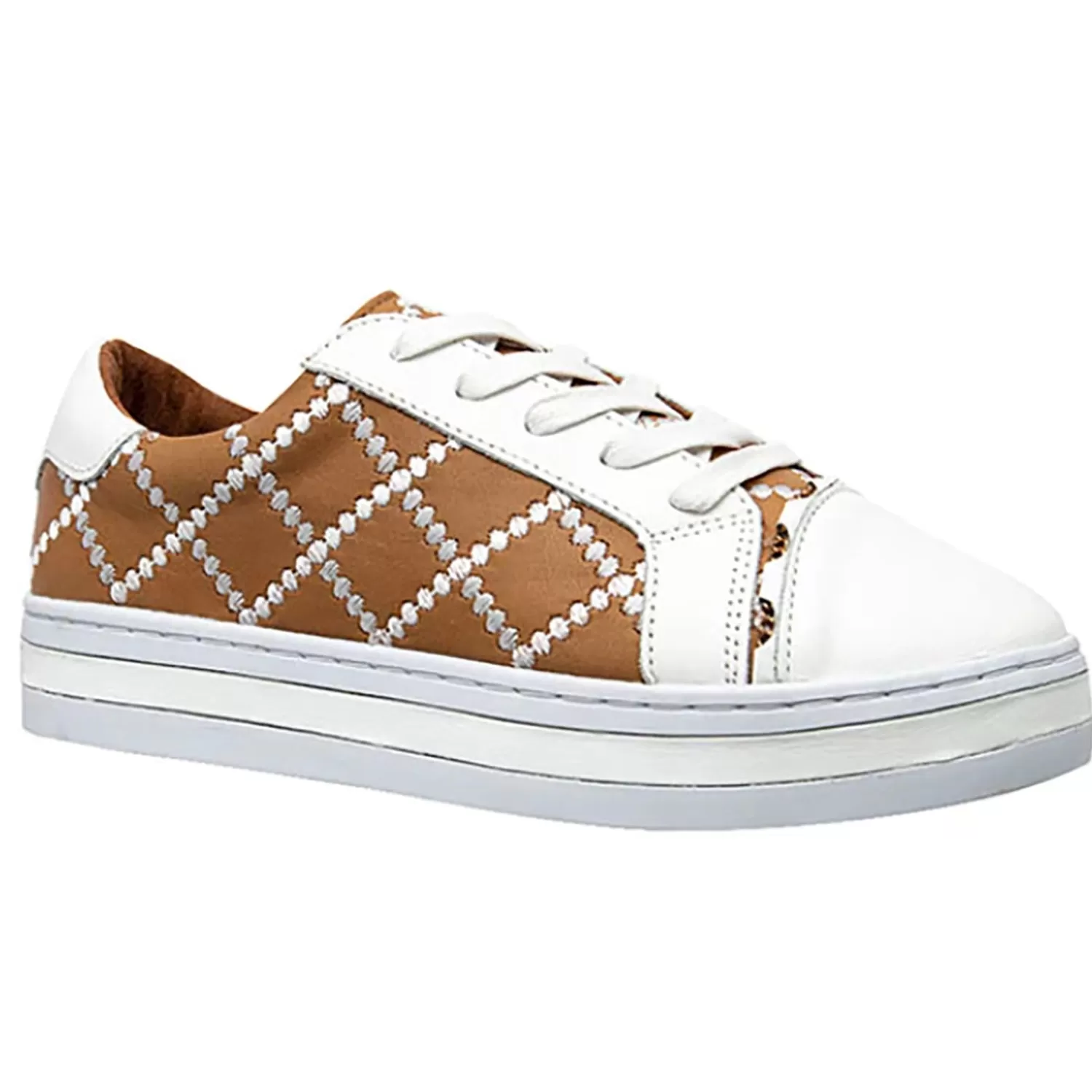 Alfie & Evie Sneakers*Pleat Sneaker - Camel/White - AE19