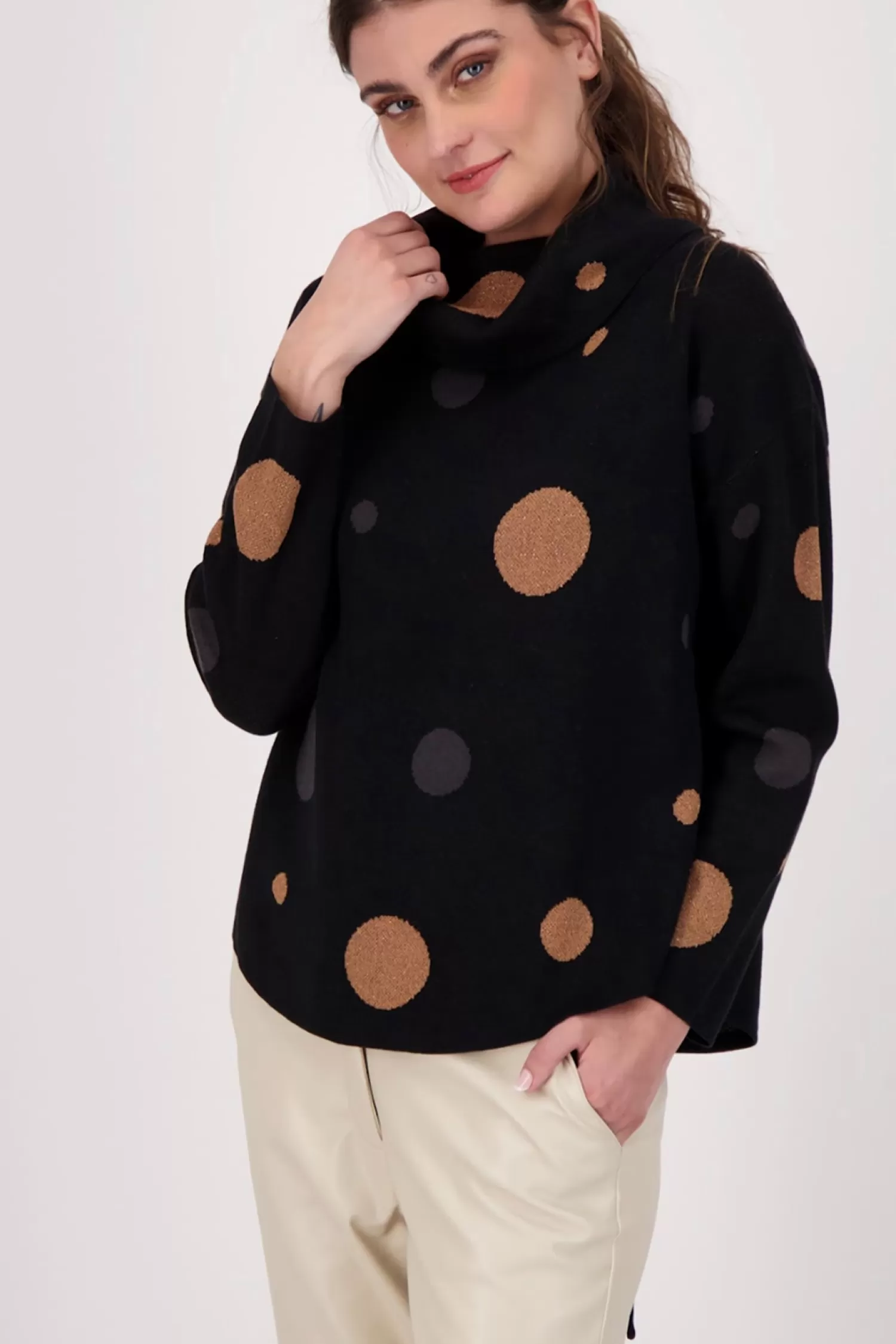 Spanner Jumpers & Knitwear*Polka Mock Neck Sweater - SP6