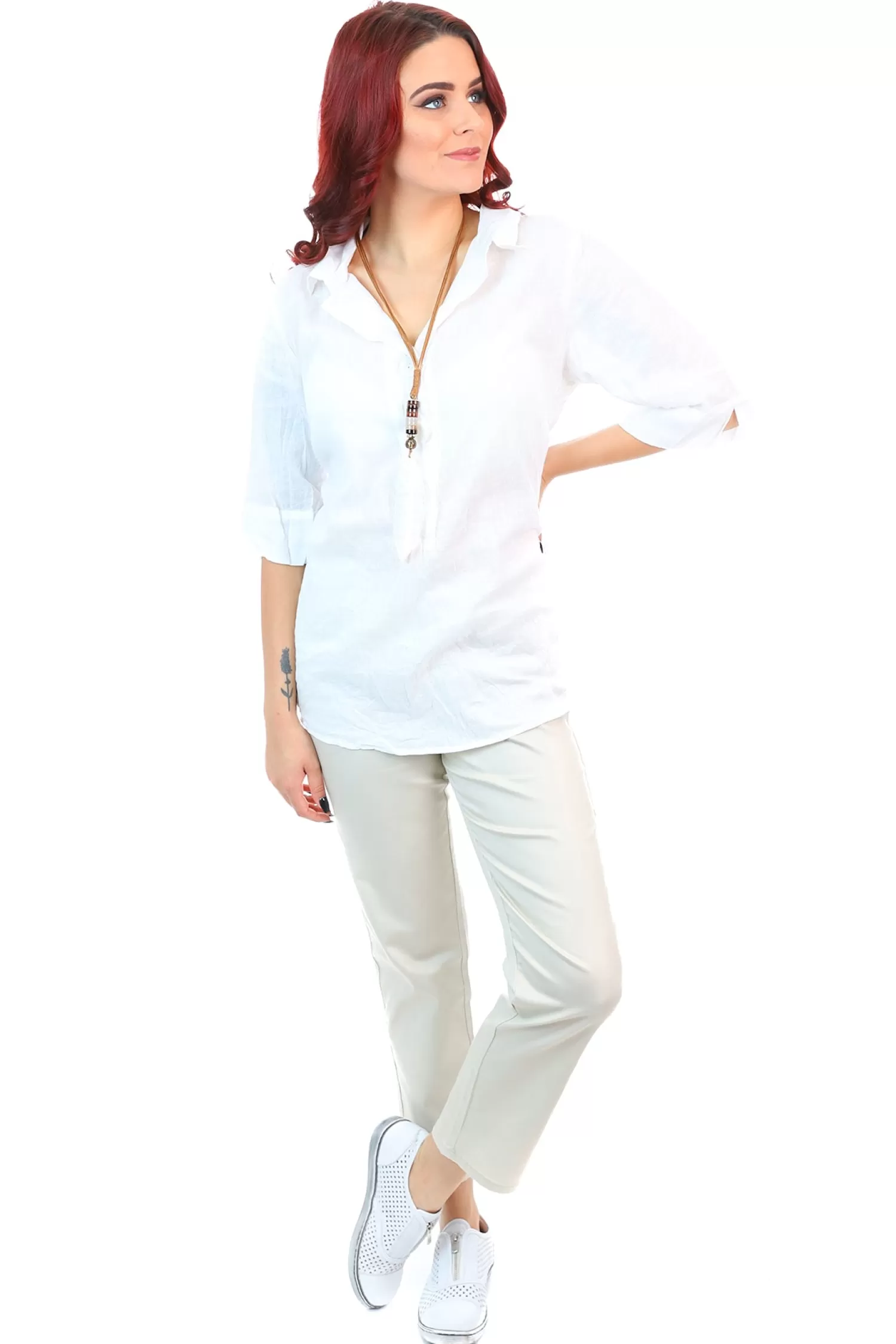 Cafe Latte Women's Jeans*Pull On 7/8 Jean - Beige - CL5
