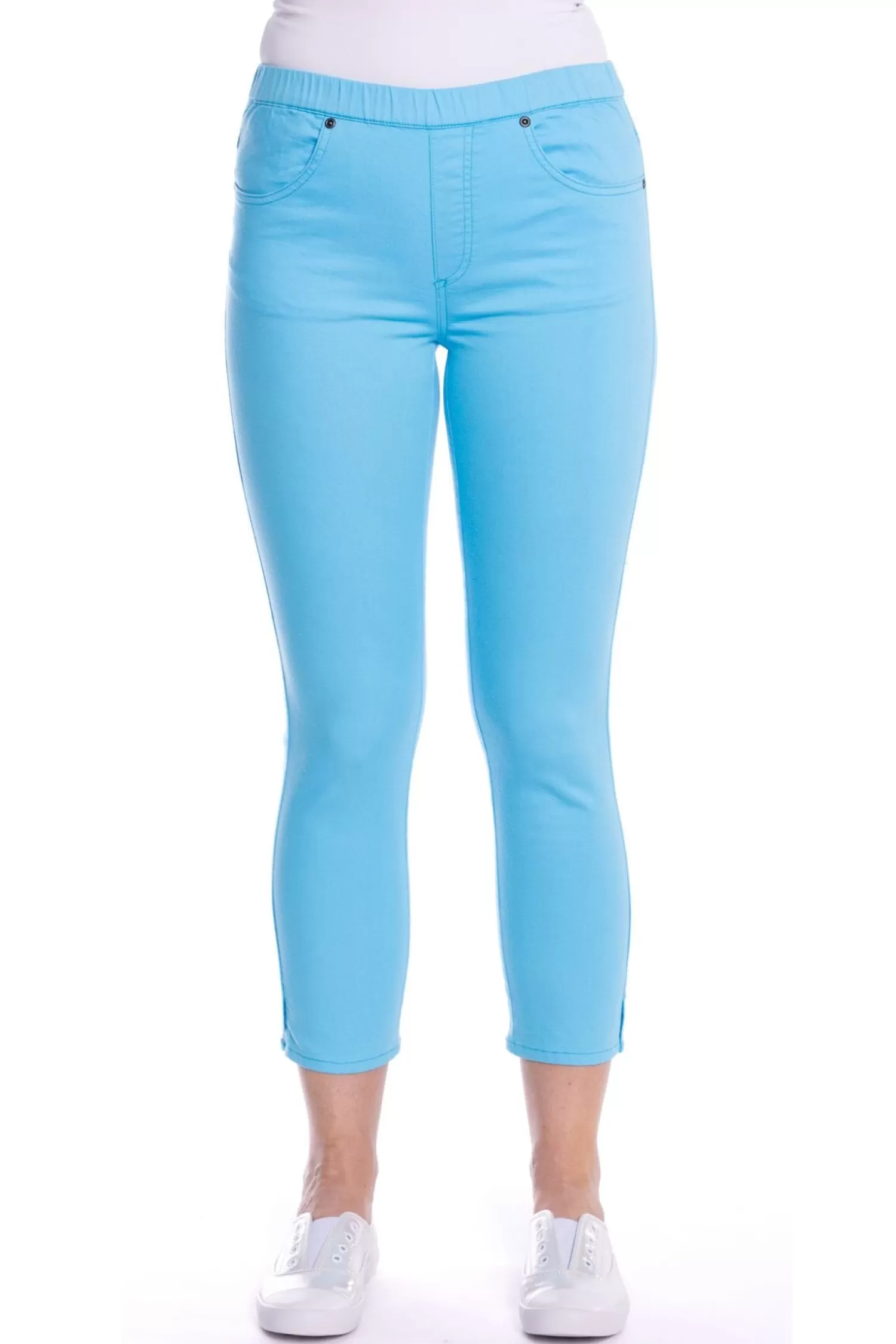 Cafe Latte Ladies Pants*Pull On 7/8 Jeans - Ocean - CL5