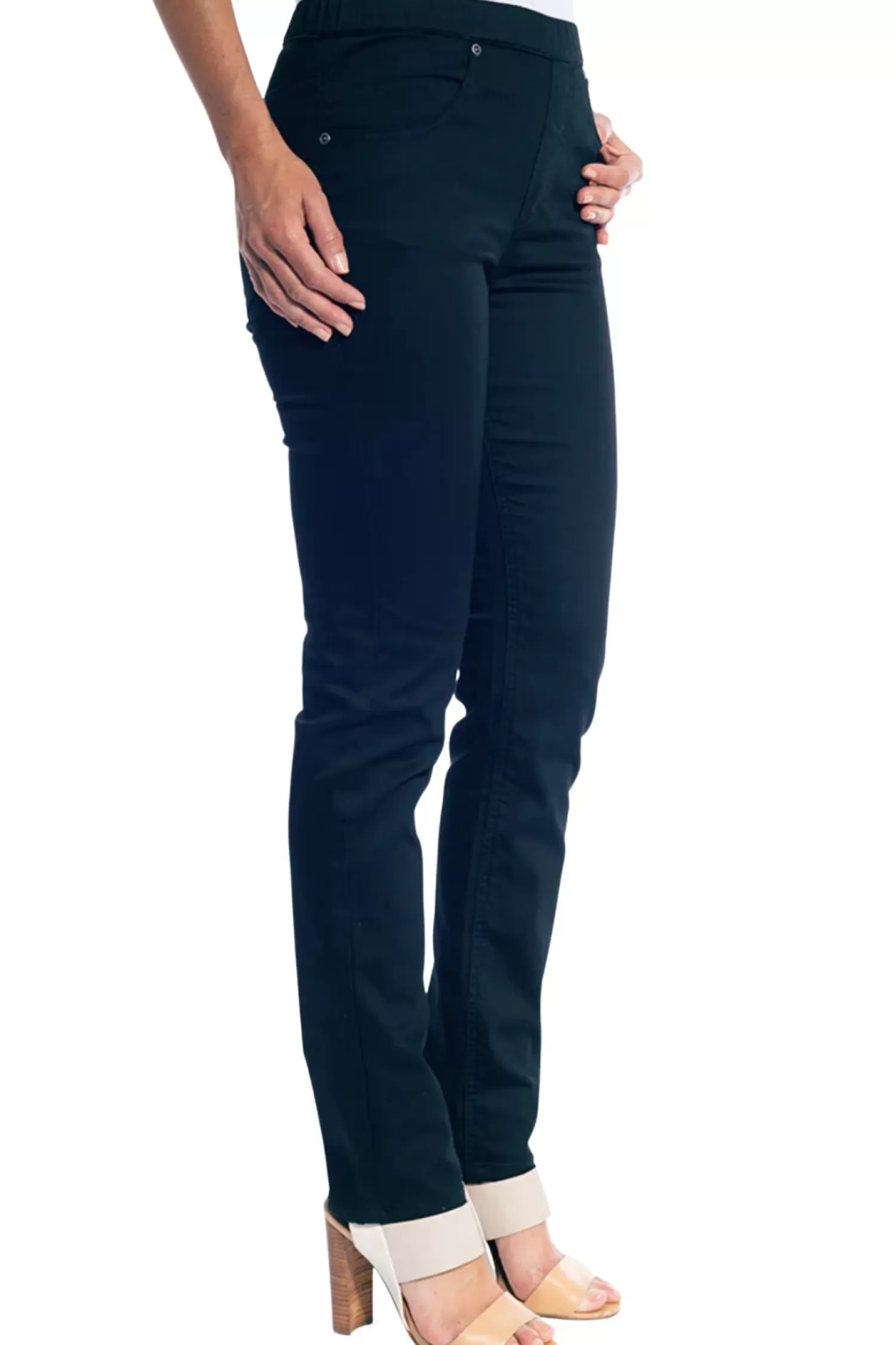 Cafe Latte Women's Jeans*Pull on Jean - Navy - CL20