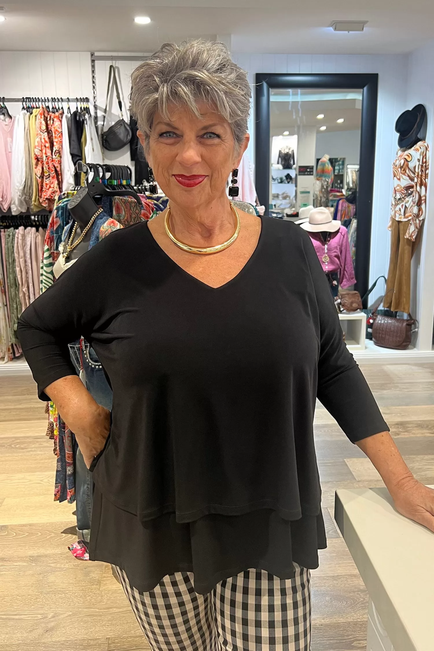 Philosophy Shirts & Tops*Quad Layer Tunic - Black - PH22