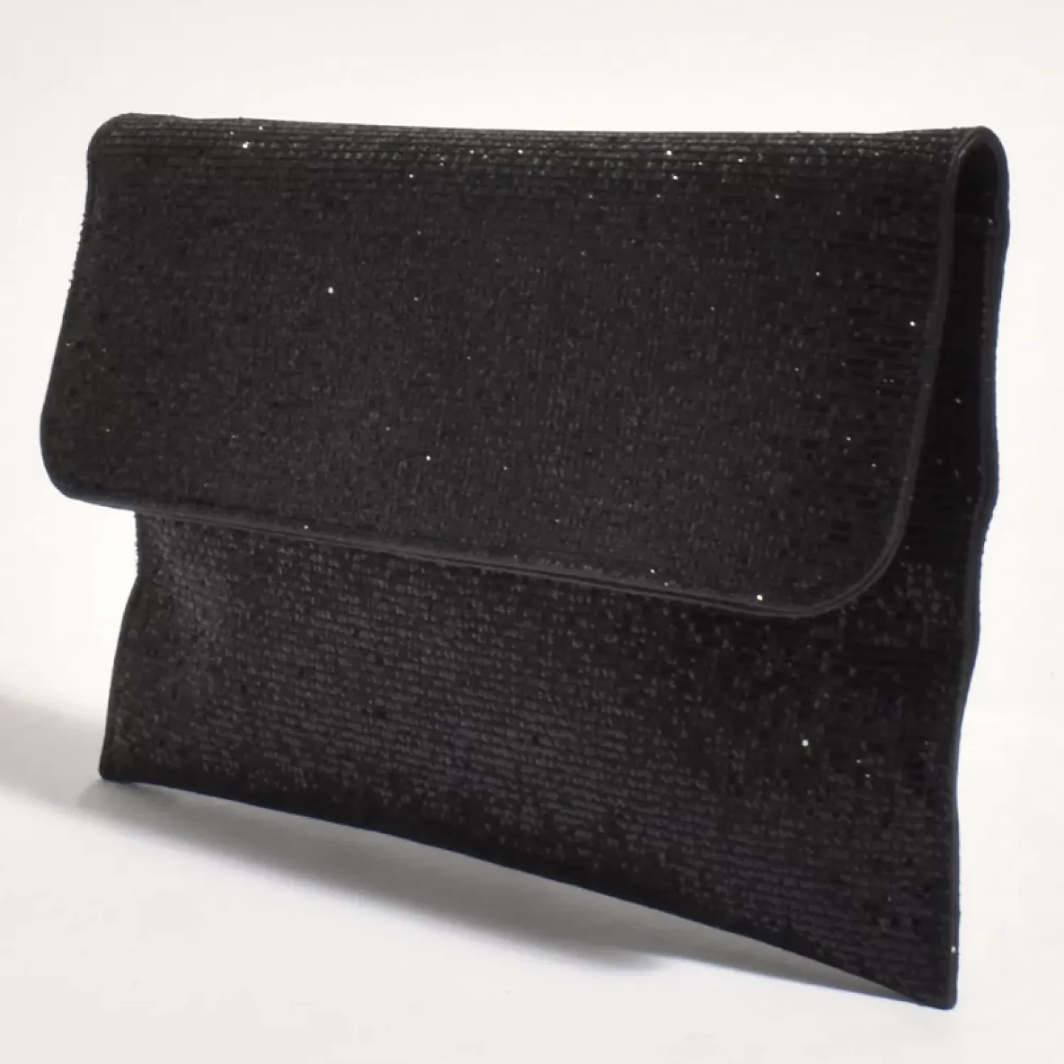 Adorne Handbags*Ruby Rhinestone Fold Over Clutch - Black - AD11