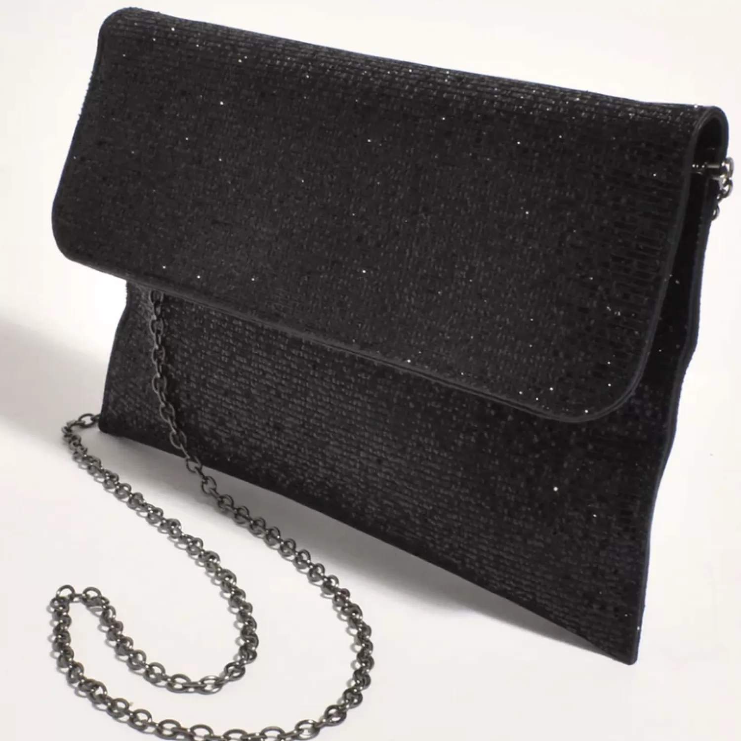 Adorne Handbags*Ruby Rhinestone Fold Over Clutch - Black - AD11