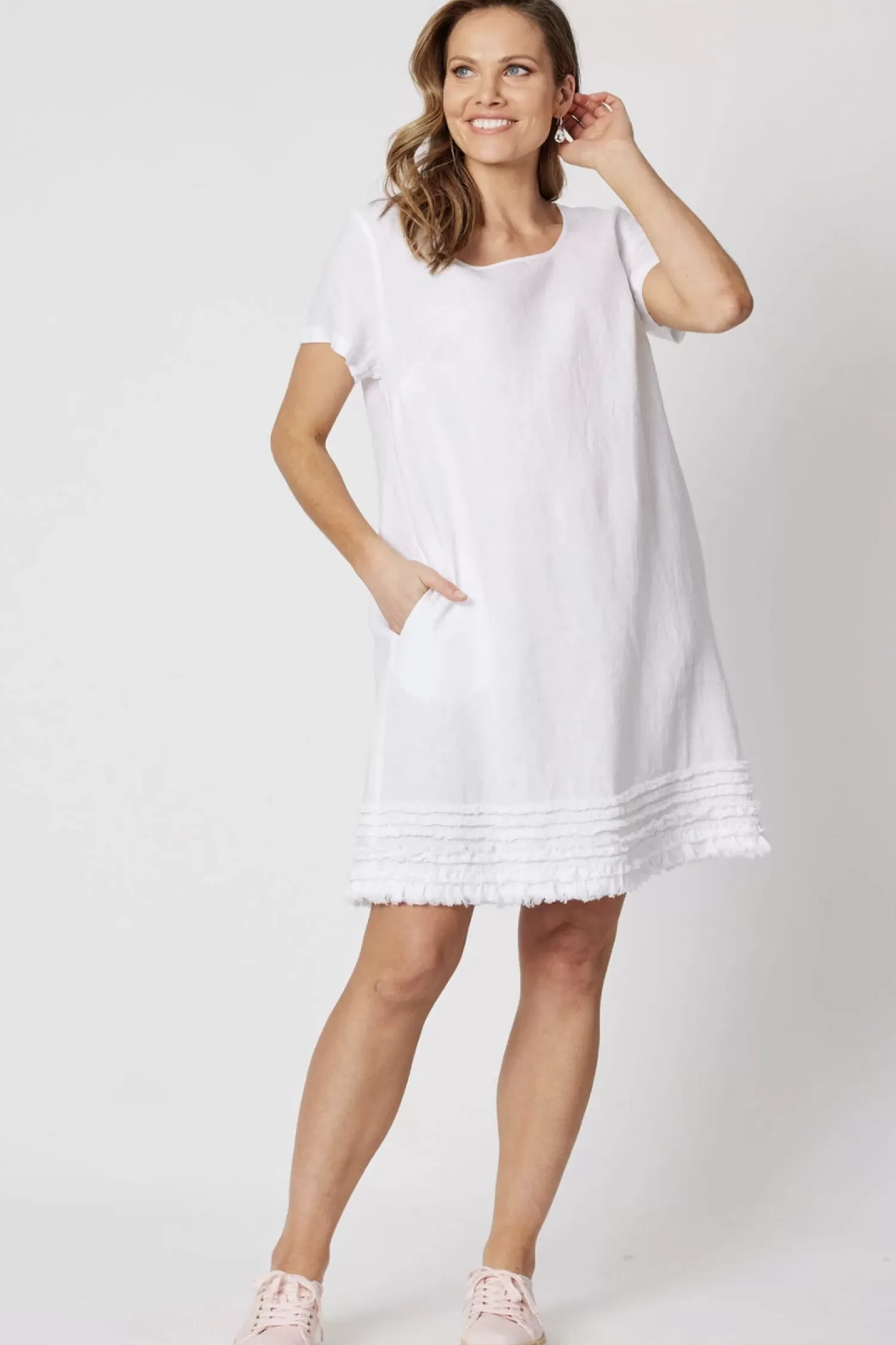 Gordon smith Dresses*Ruffle Hem Dress - White - GS11