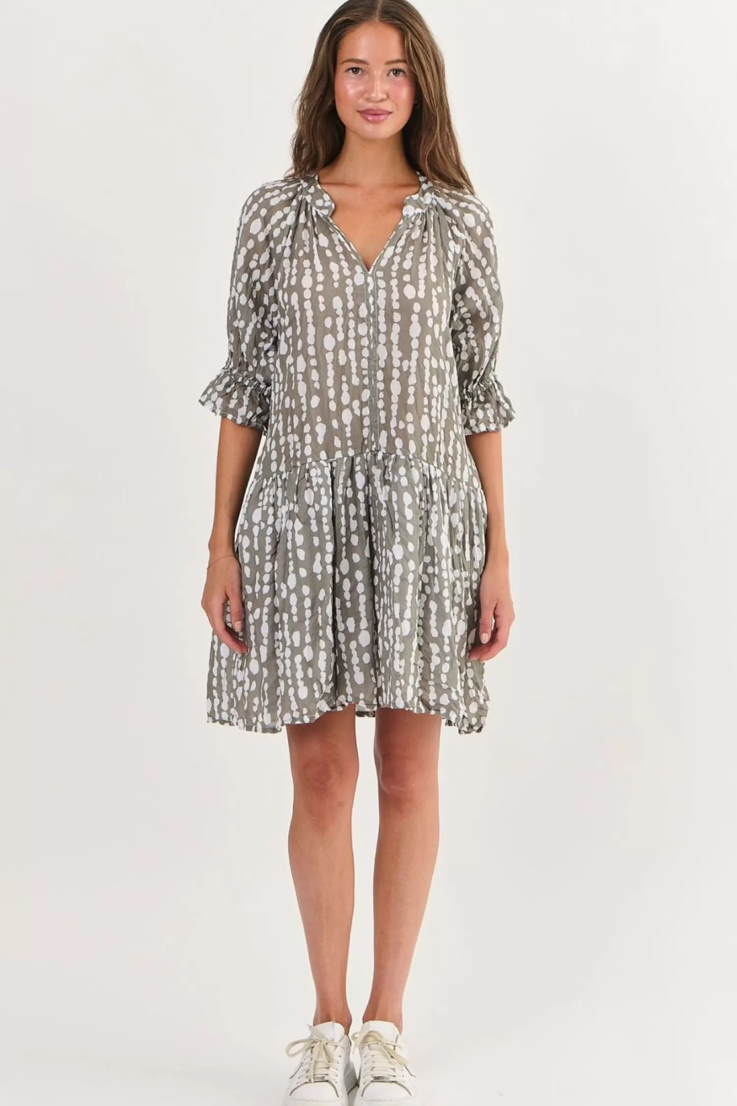Namastai Dresses*Shelly Cotton Dress - Caviar Pearl - N2